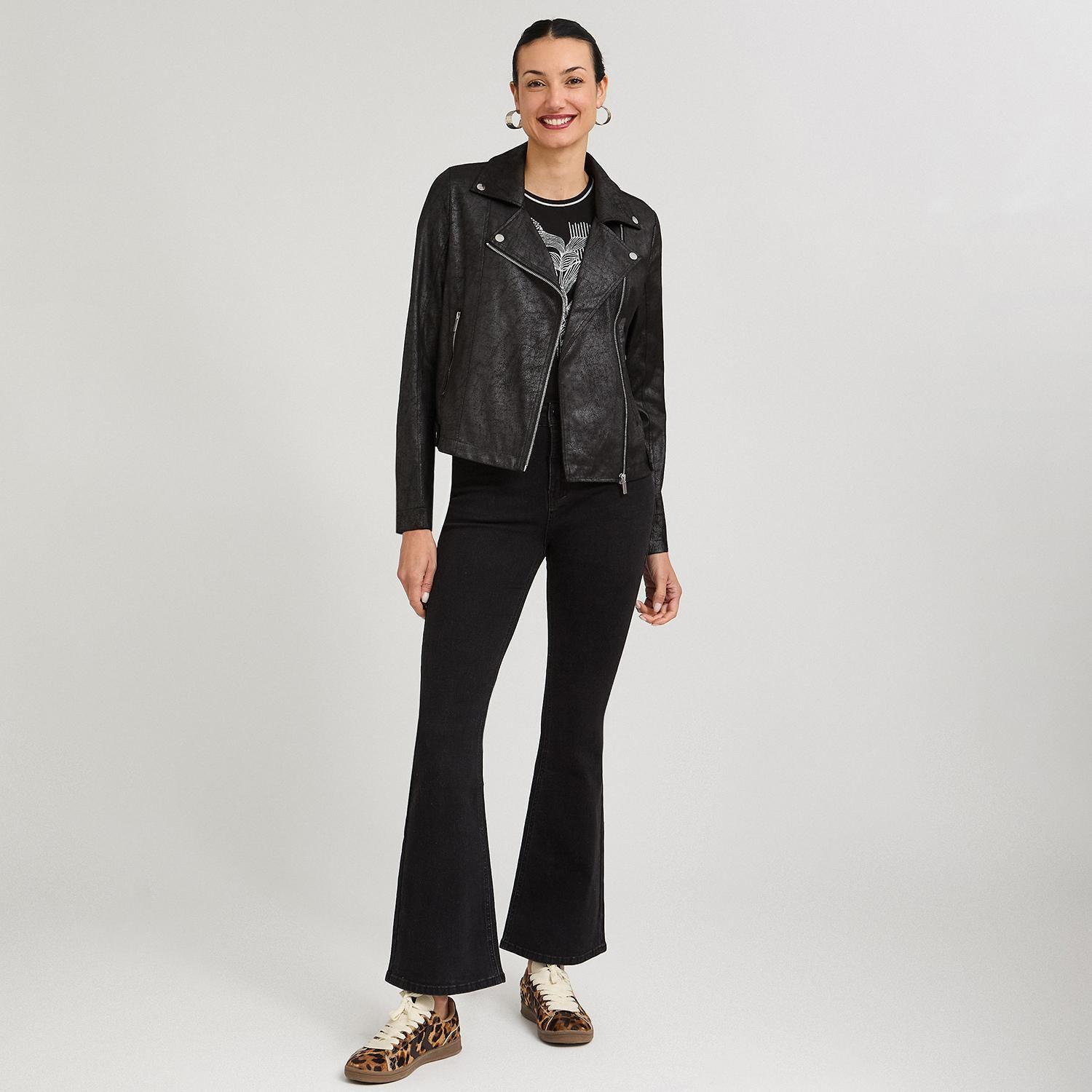 Casaca Biker de Suede Negro-3