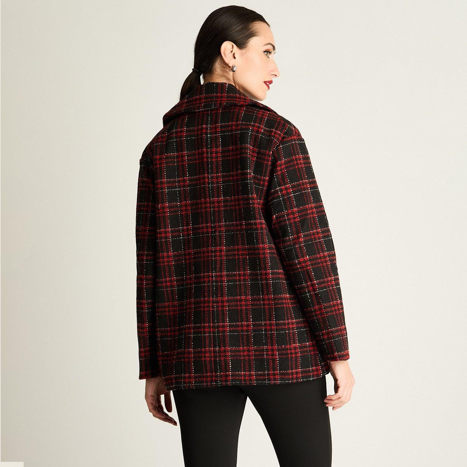 Chaquetón Estilo Escocés Rojo-2