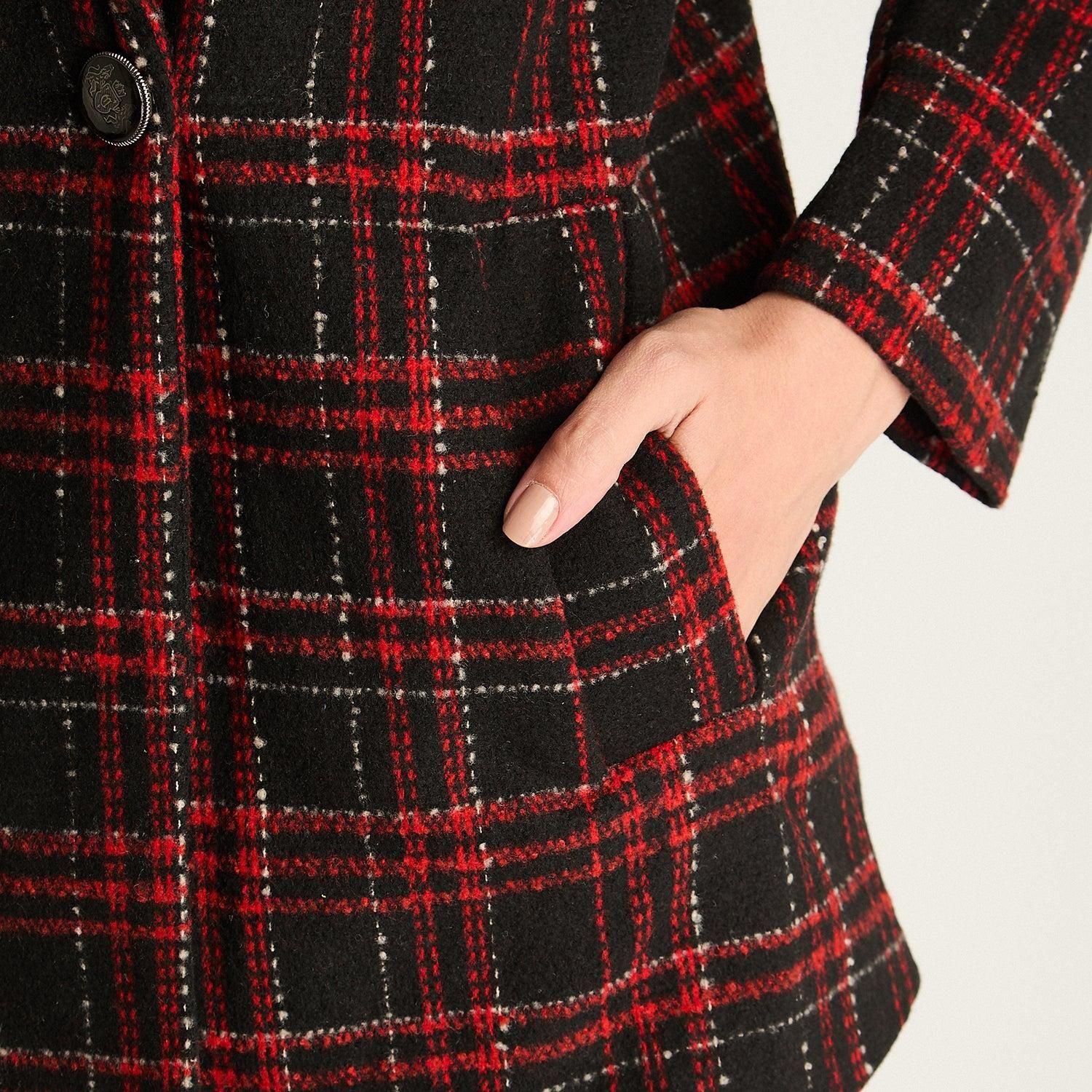 Chaquetón Estilo Escocés Rojo-3