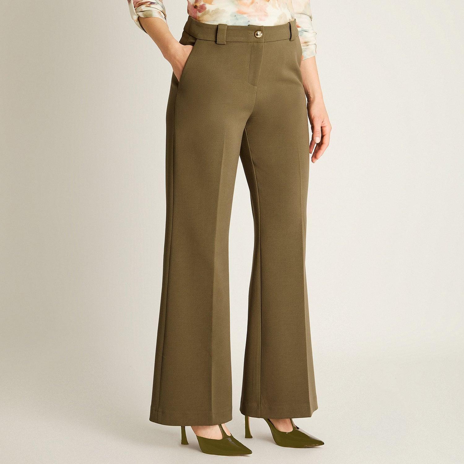 Pantalón Formal Verde Corte Recto-0