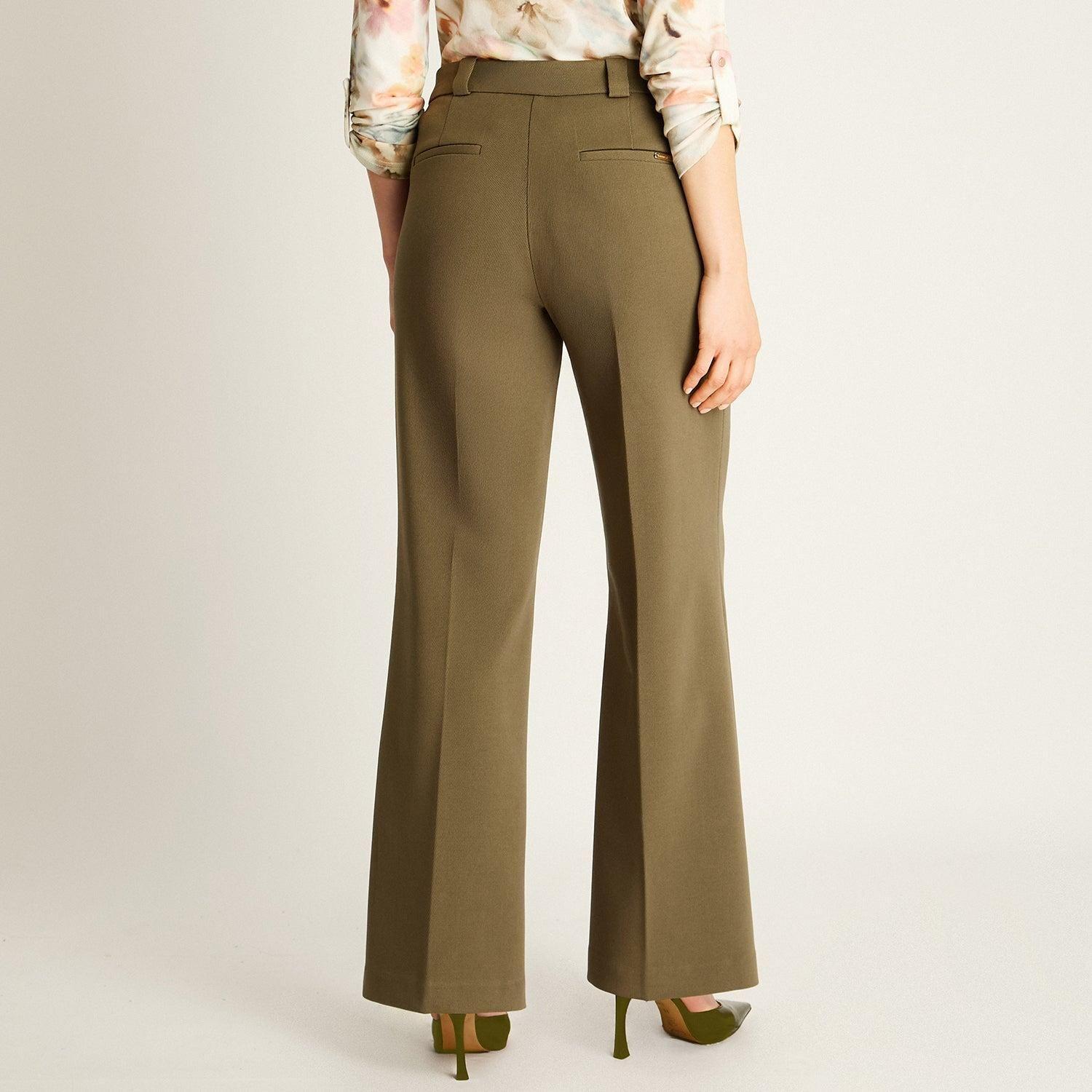 Pantalón Formal Verde Corte Recto-1