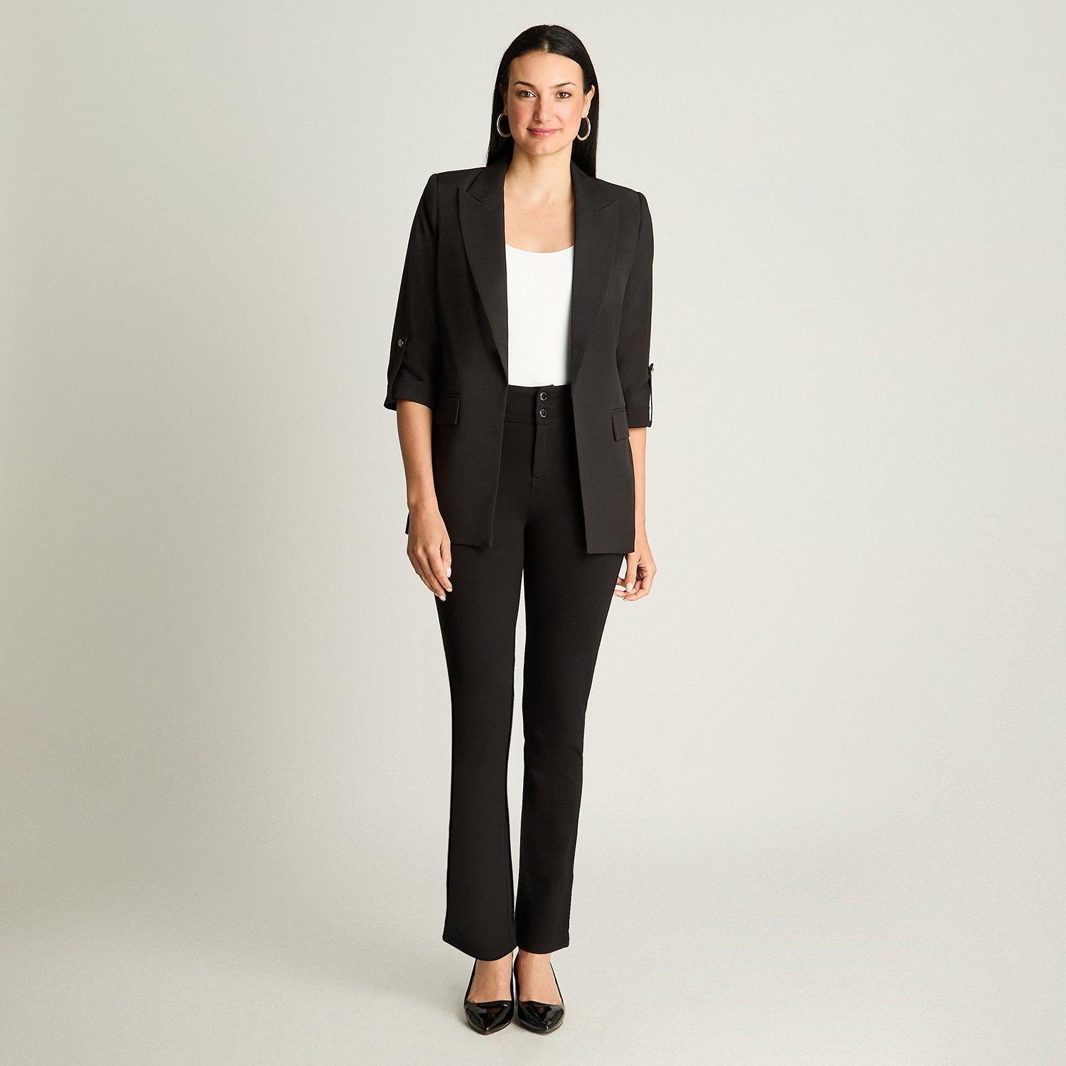 Blazer Manga Larga Roll Up Negro-3