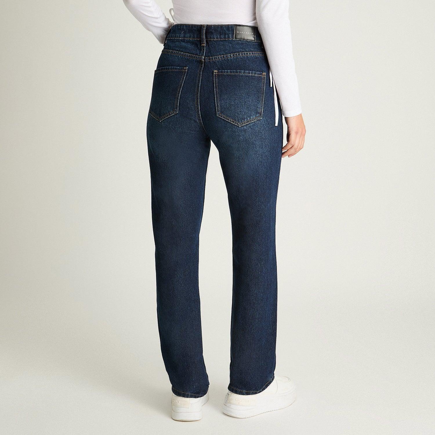 Jeans Recto Básico Azul Marino-1