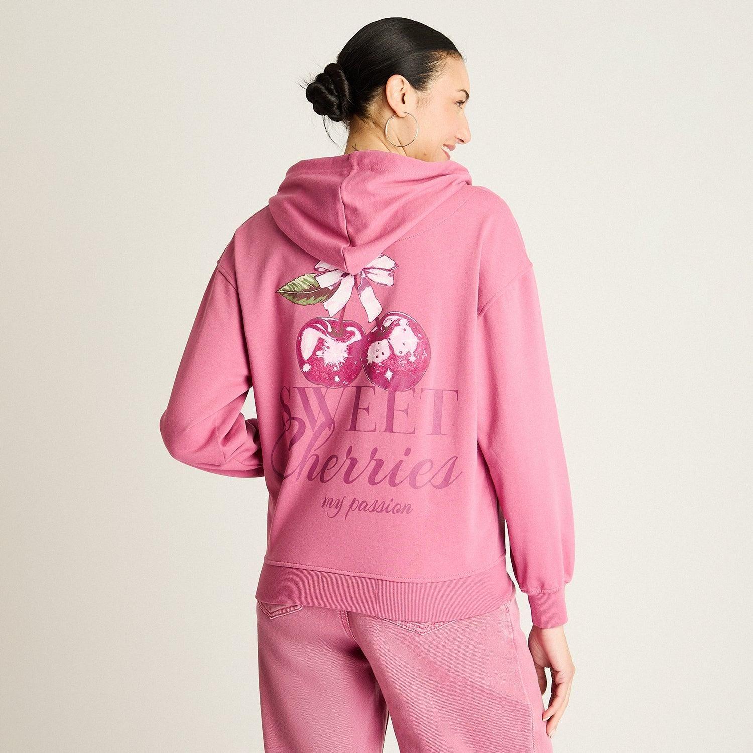 Polerón Algodón Lila Cierre Frontal y Estampado 'Sweet Berries'-2