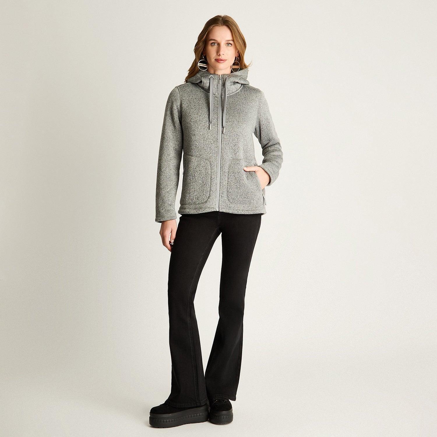 Polerón Jersey Melange Bondeado Coral Fleece Gris-2