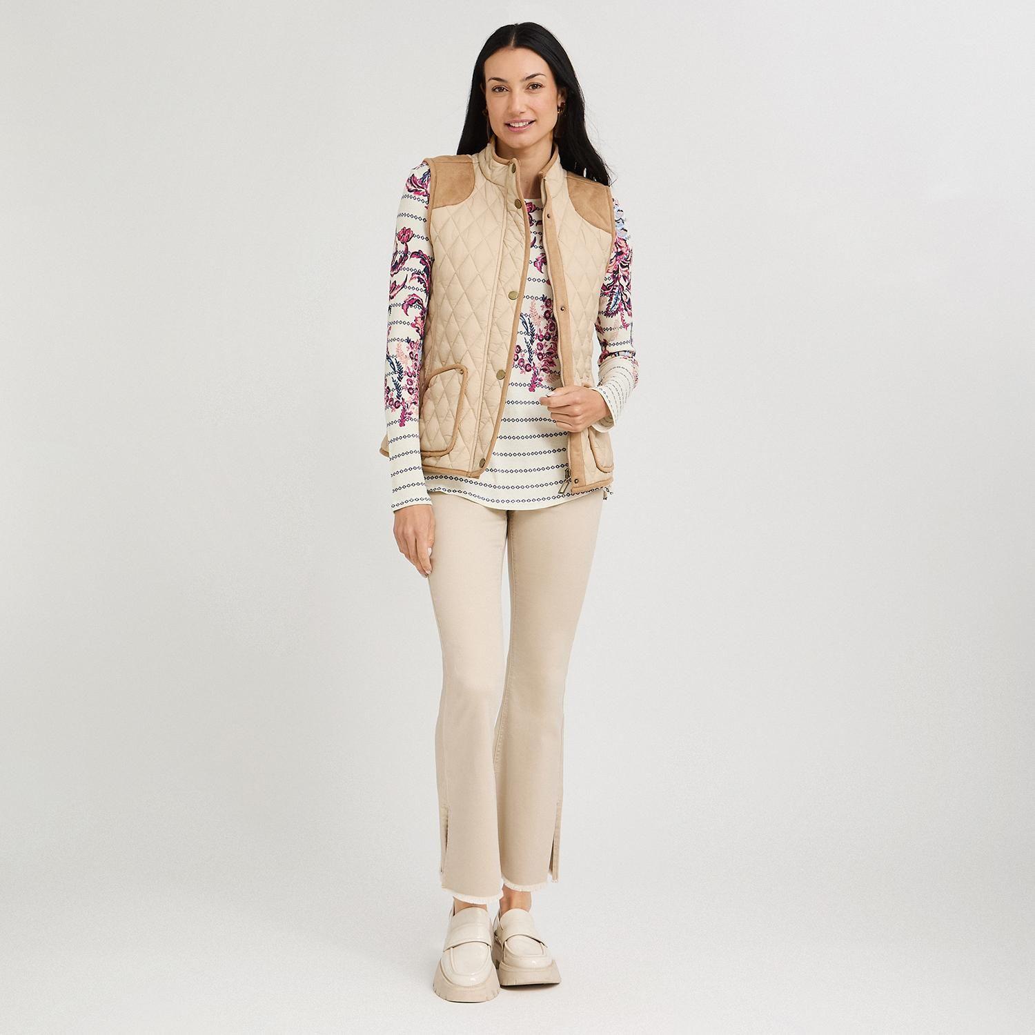 Parka sin Mangas con Bolsillos Beige-3