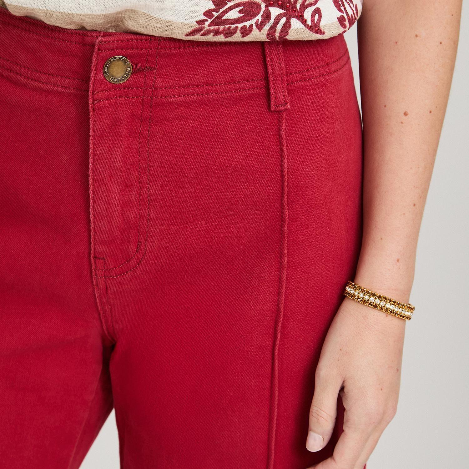 Jeans Culotte un Botón Rojo-2