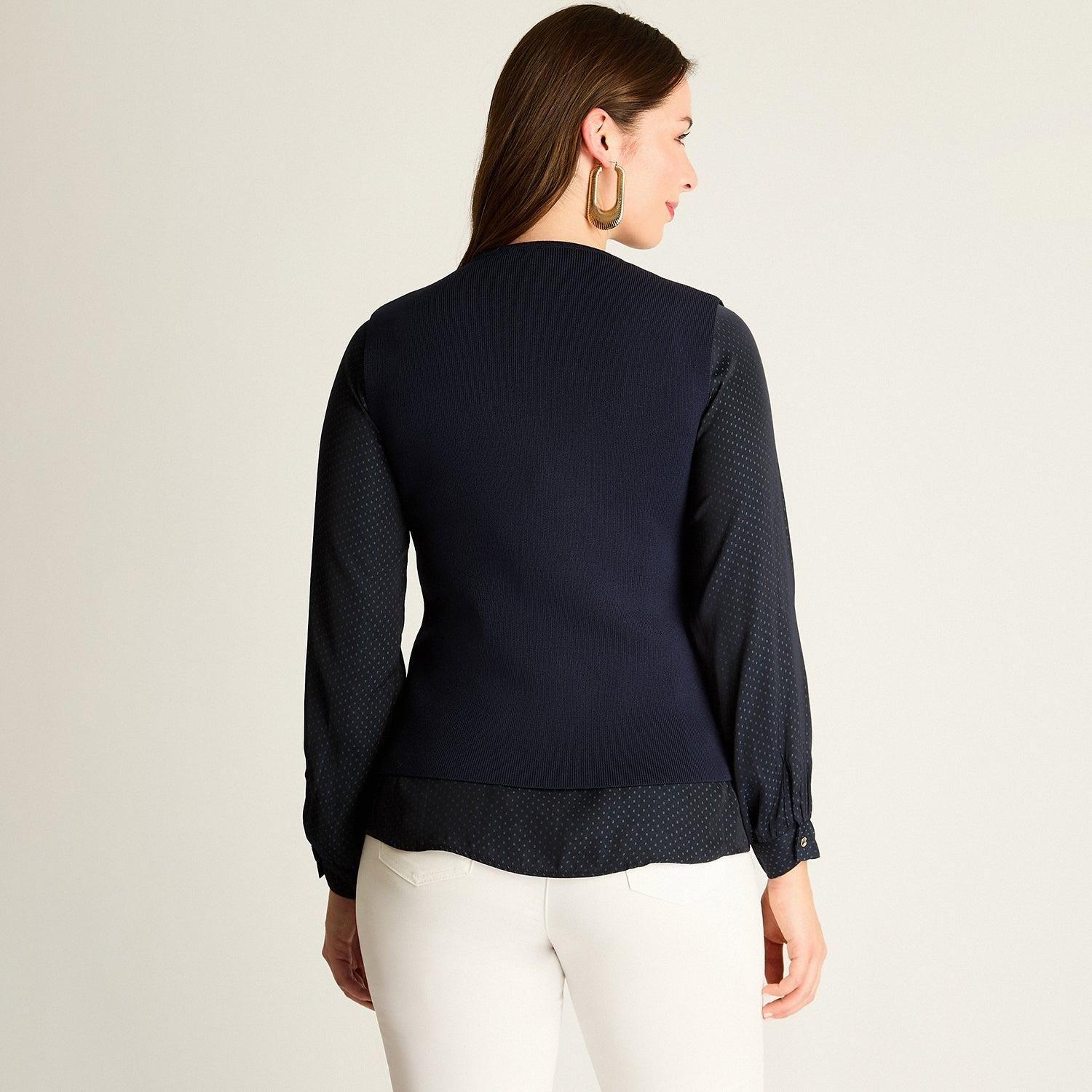 Cardigan Azul sin Mangas-1