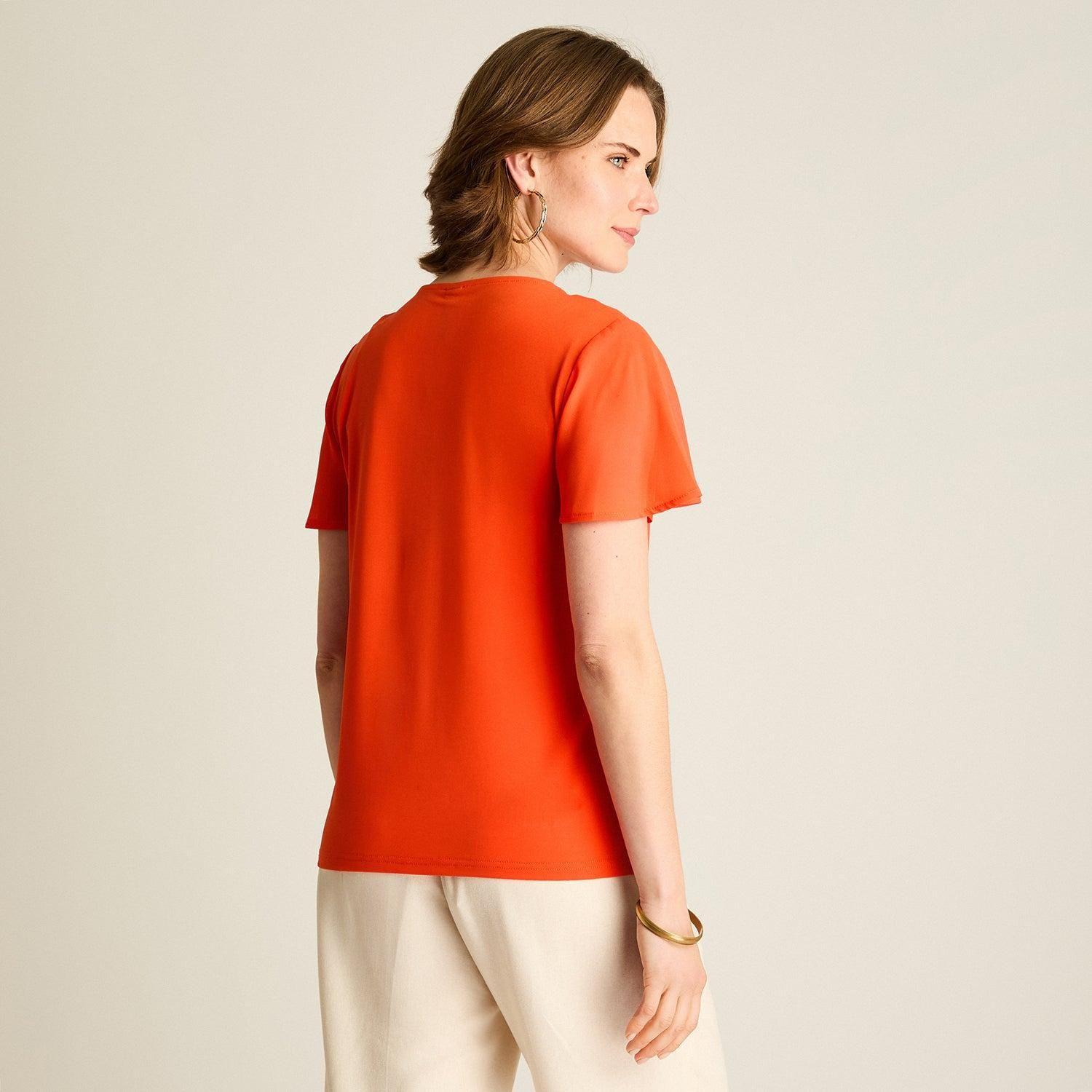 Polera Naranjo Manga Corta-1