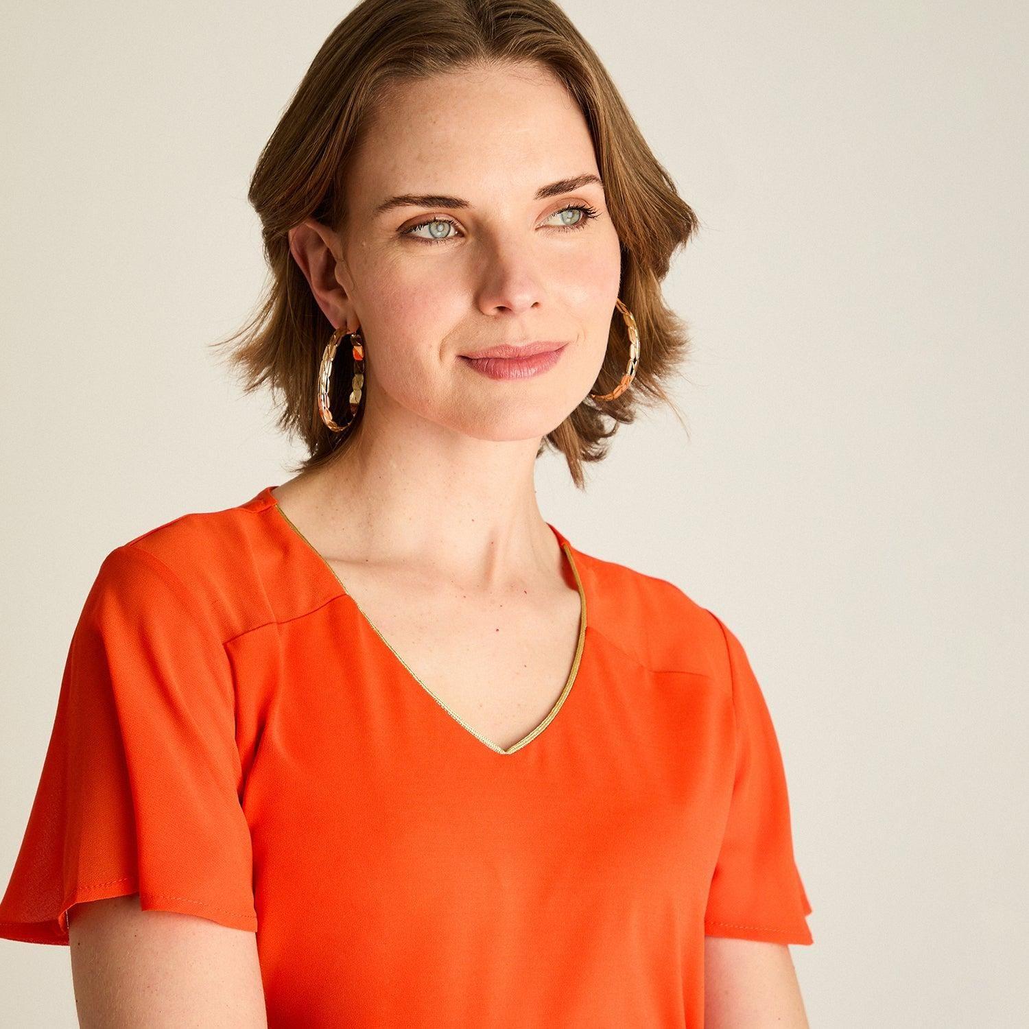 Polera Naranjo Manga Corta-2