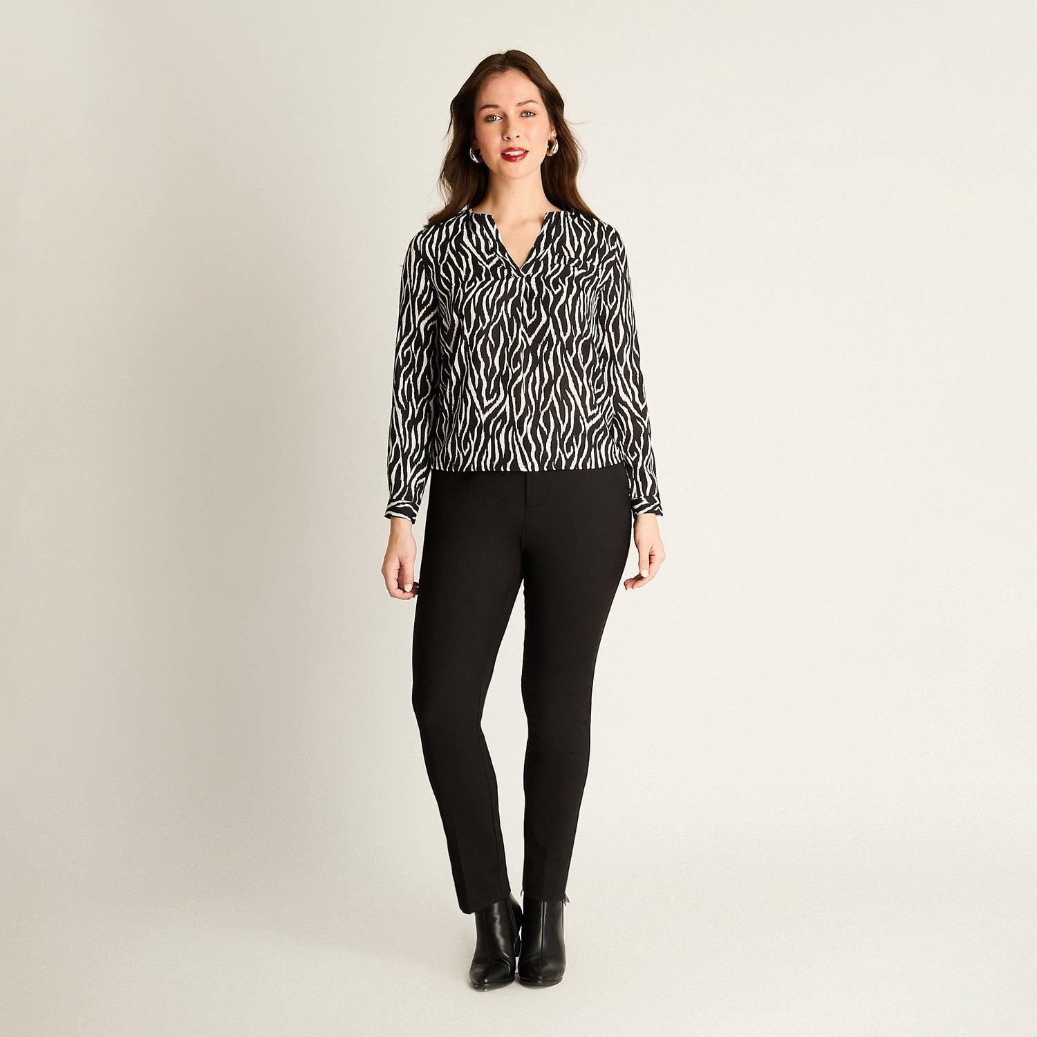 Blusa Negra Estampado Animal Print-3