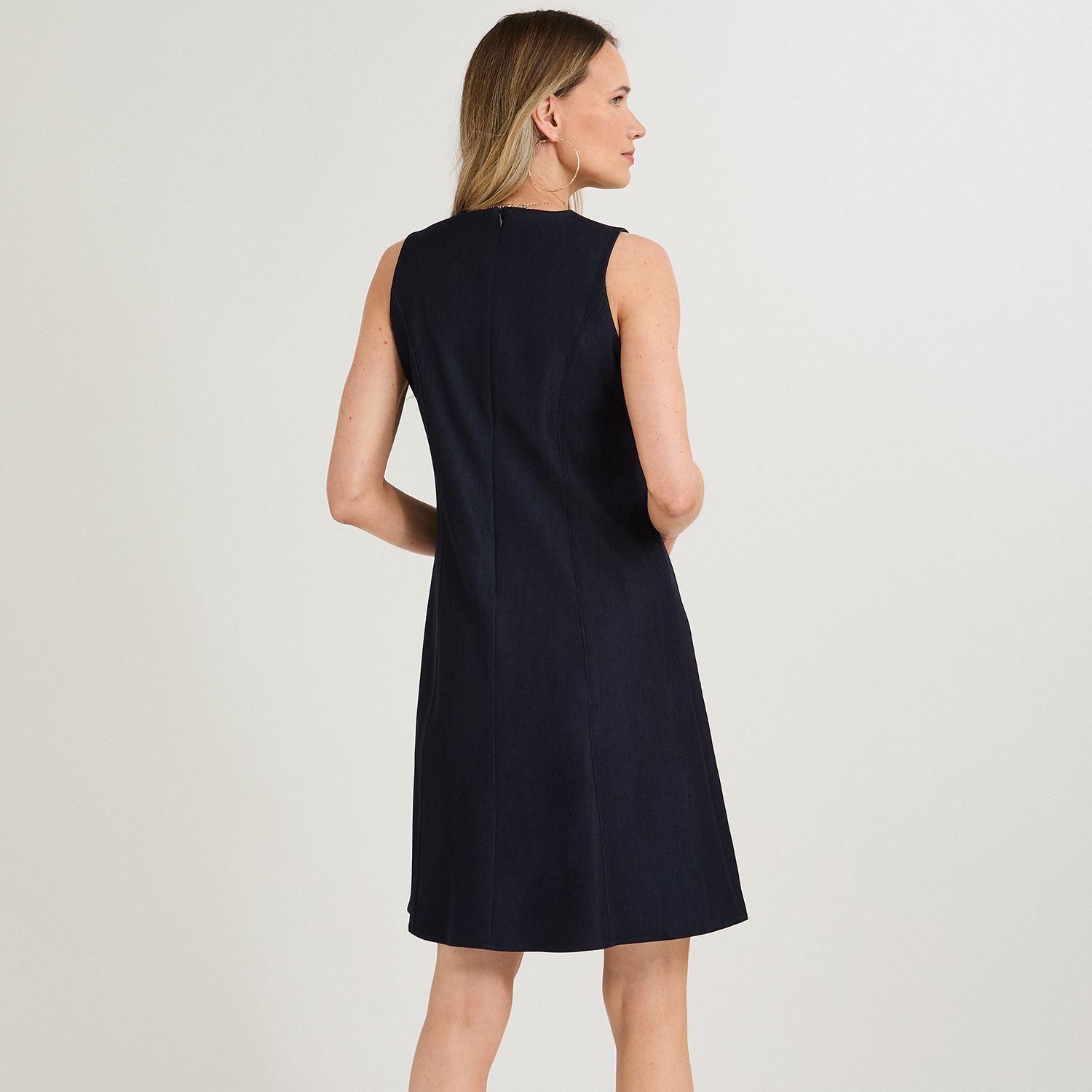 Vestido Midi sin Mangas Look Denim Azul-1