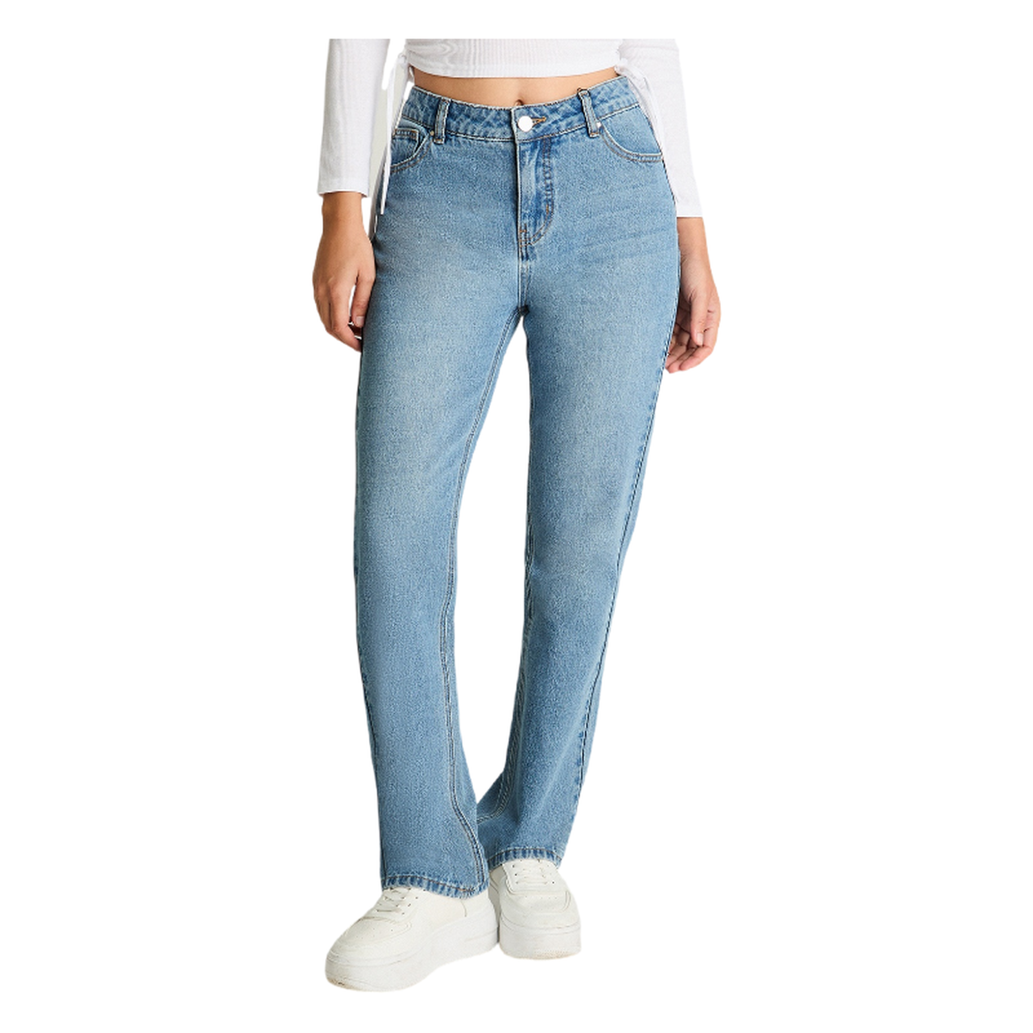 Jeans Recto Básico Celeste-0