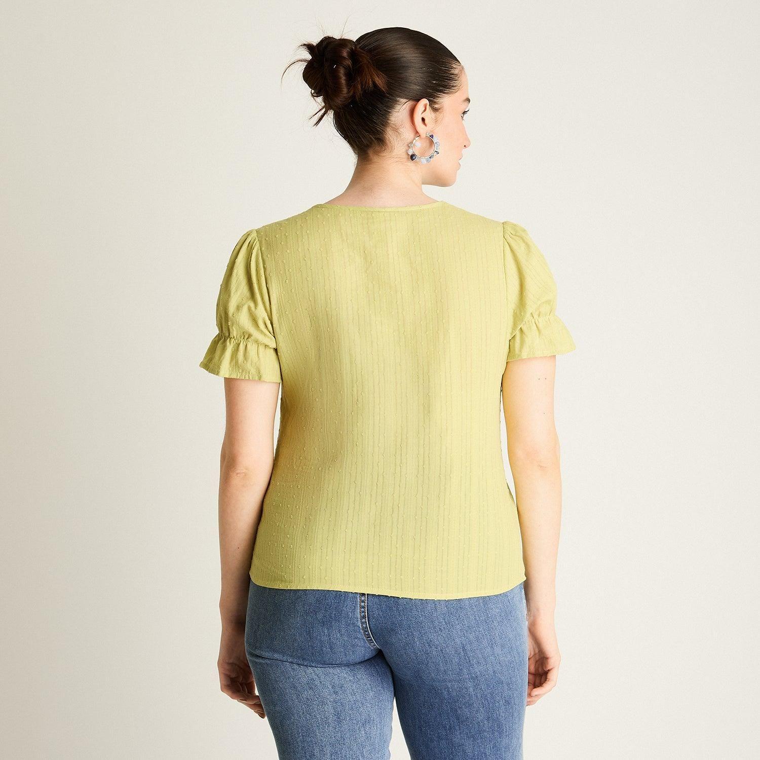 Blusa Verde Lima con Botones-1