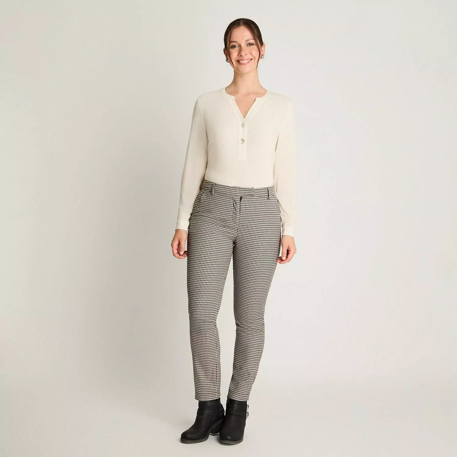 Pantalón Slim Print Crudo-3