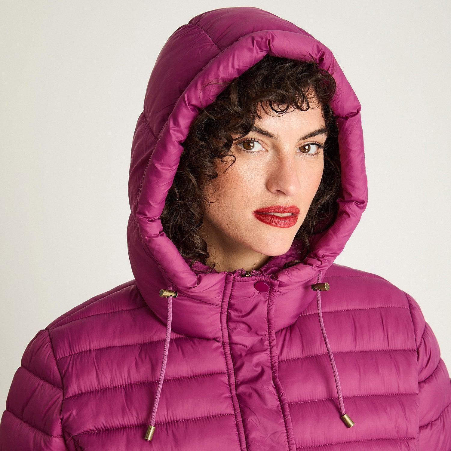 Parka Manga Larga Basica Corta Magenta-2