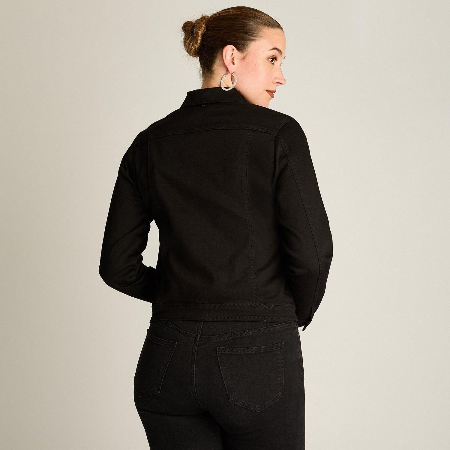 Casaca Mezclilla Negro Manga Larga-1