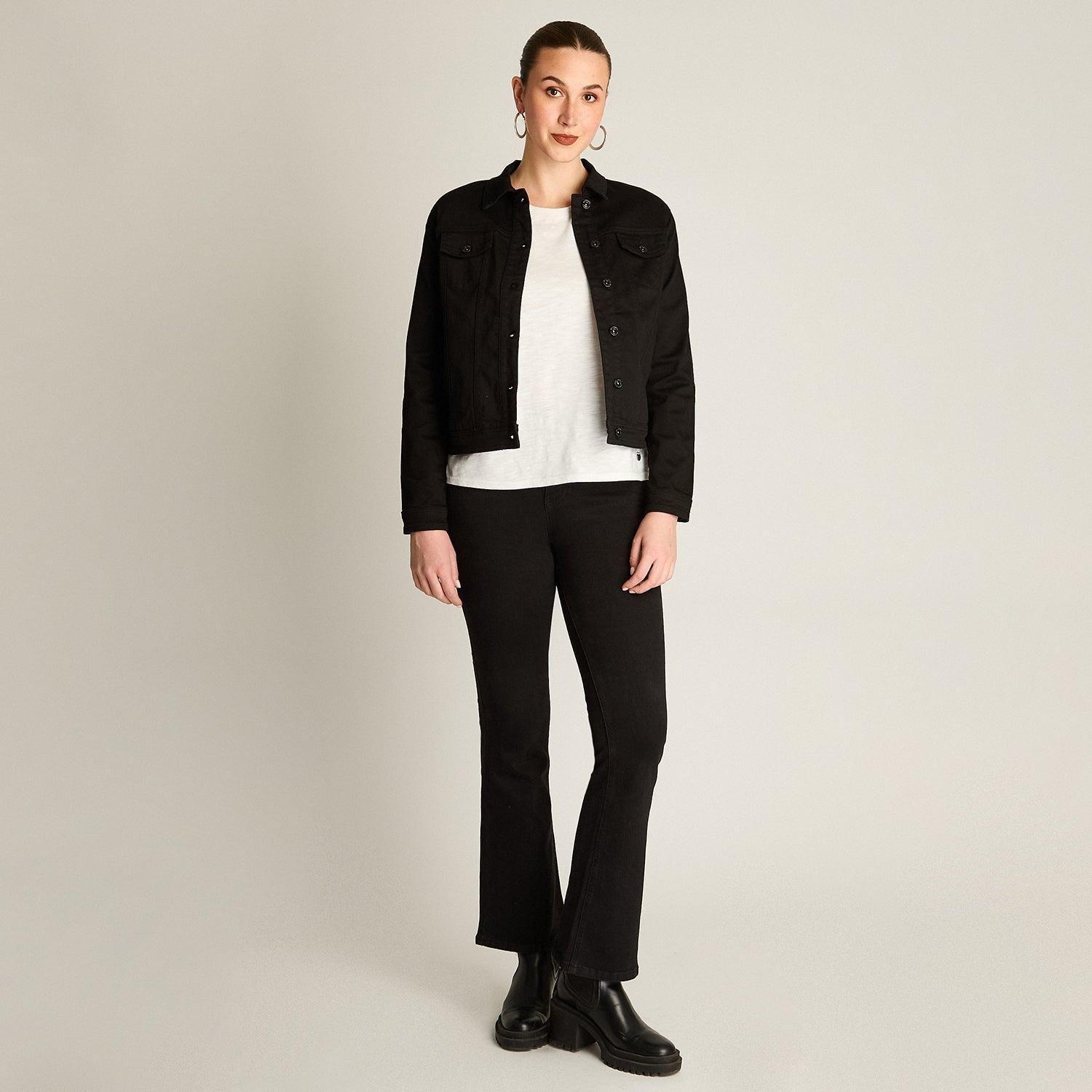 Casaca Mezclilla Negro Manga Larga-3