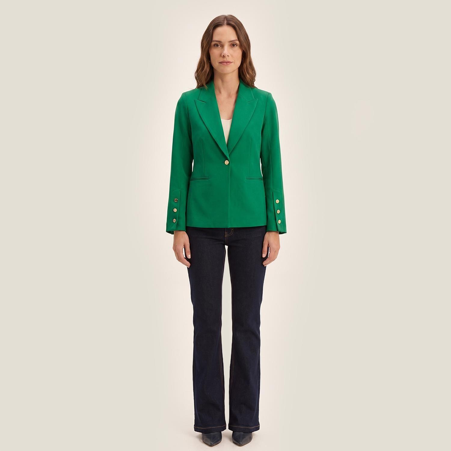 Blazer con Botones en Manga Verde-3