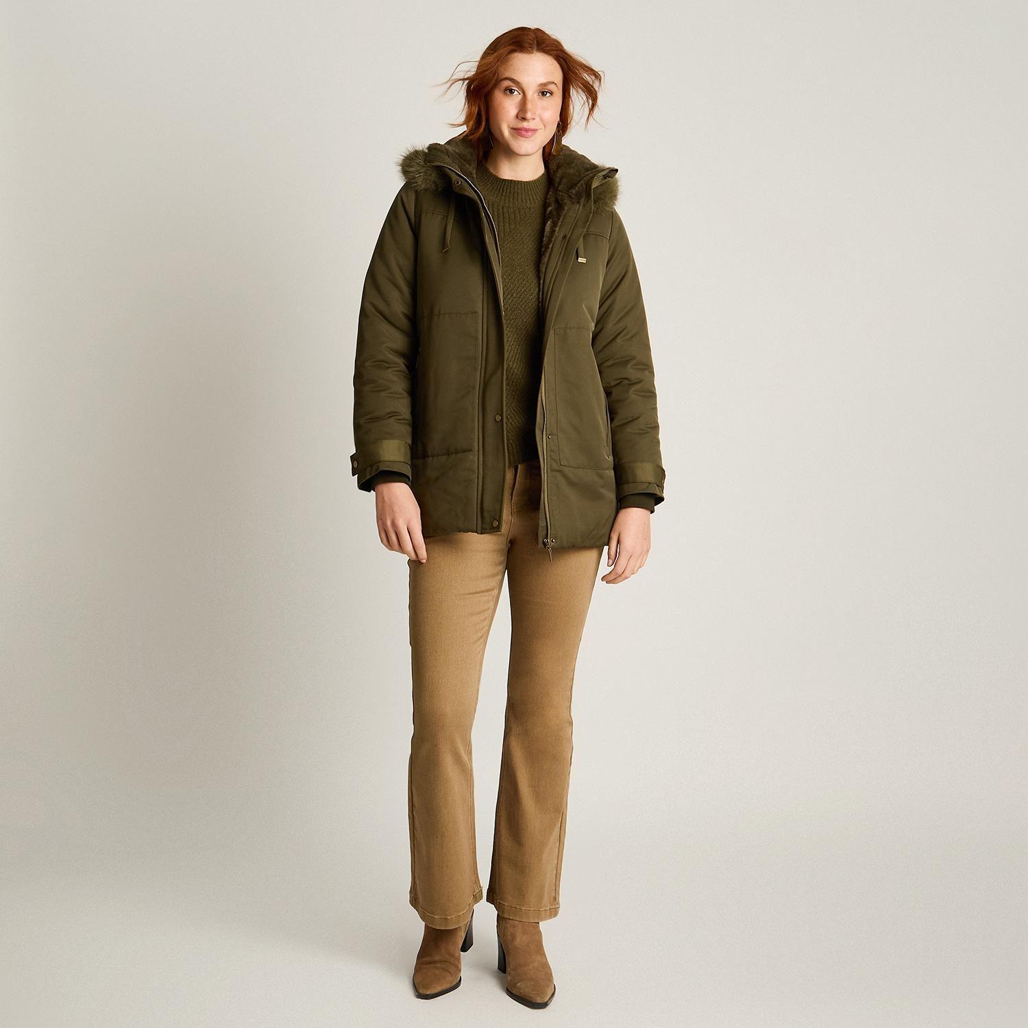 Parka Verde con Gorro Peludo y Forro-3