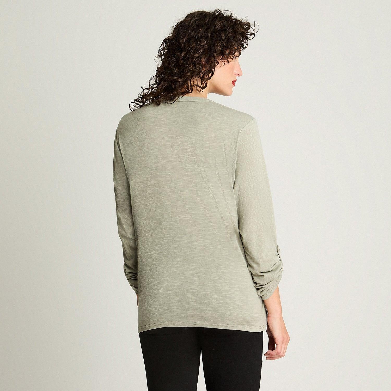 Polera Manga Larga Cuello Mao Menta-0
