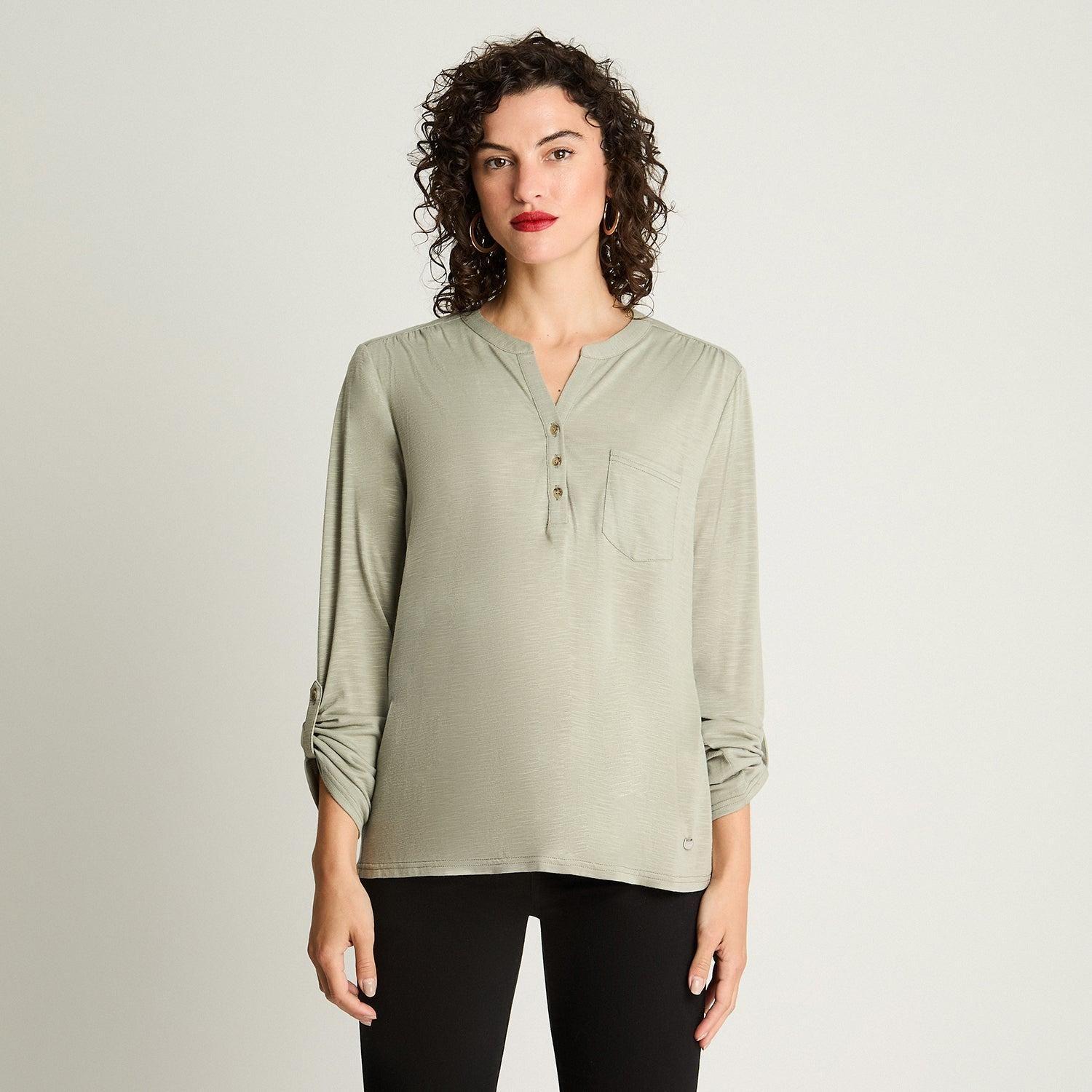 Polera Manga Larga Cuello Mao Menta-4