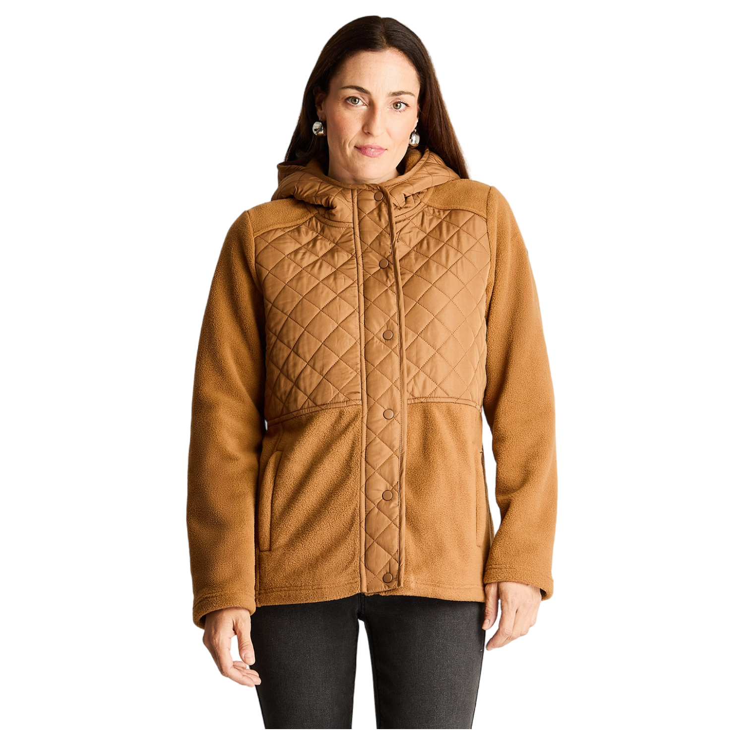 Polerón Polar Quilt Básico Camel-4