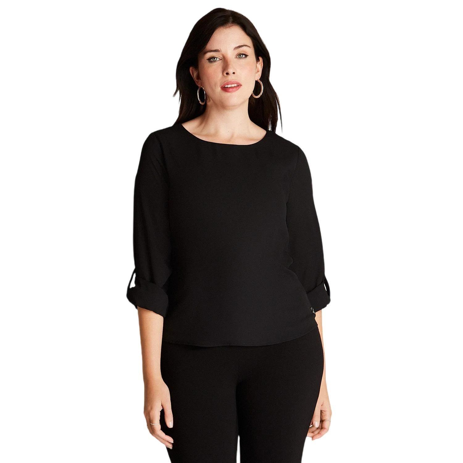 Blusa Negra Cuello Redondo-0