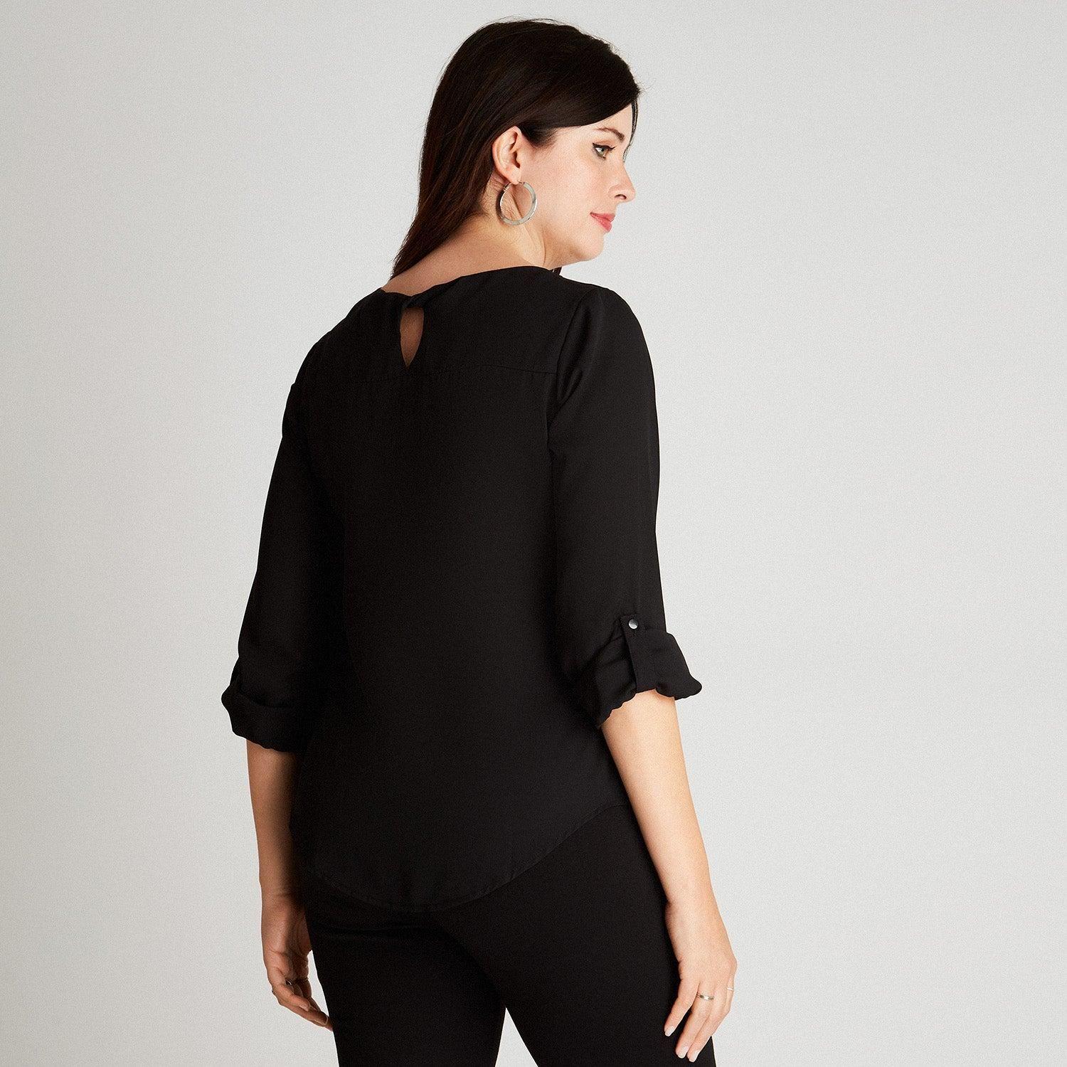 Blusa Negra Cuello Redondo-1