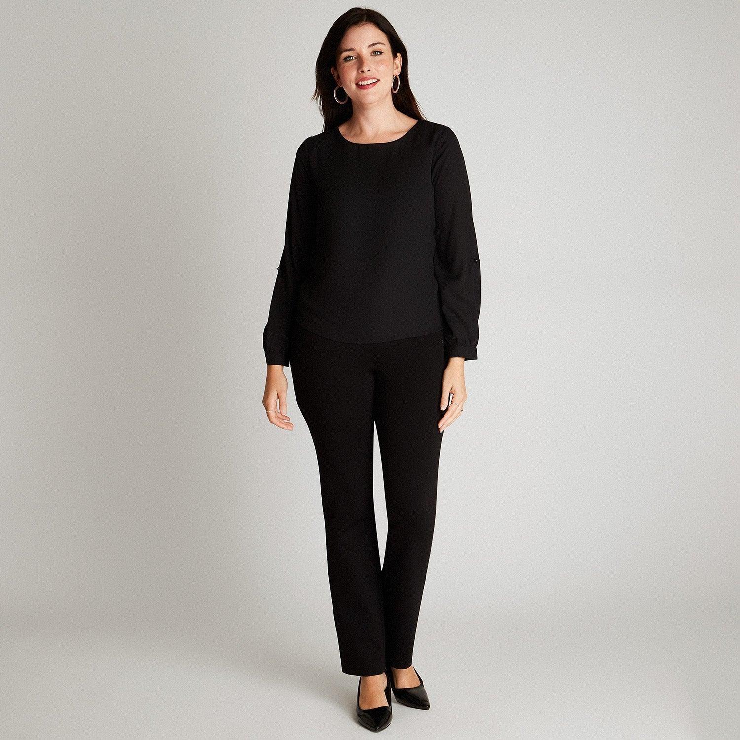Blusa Negra Cuello Redondo-3