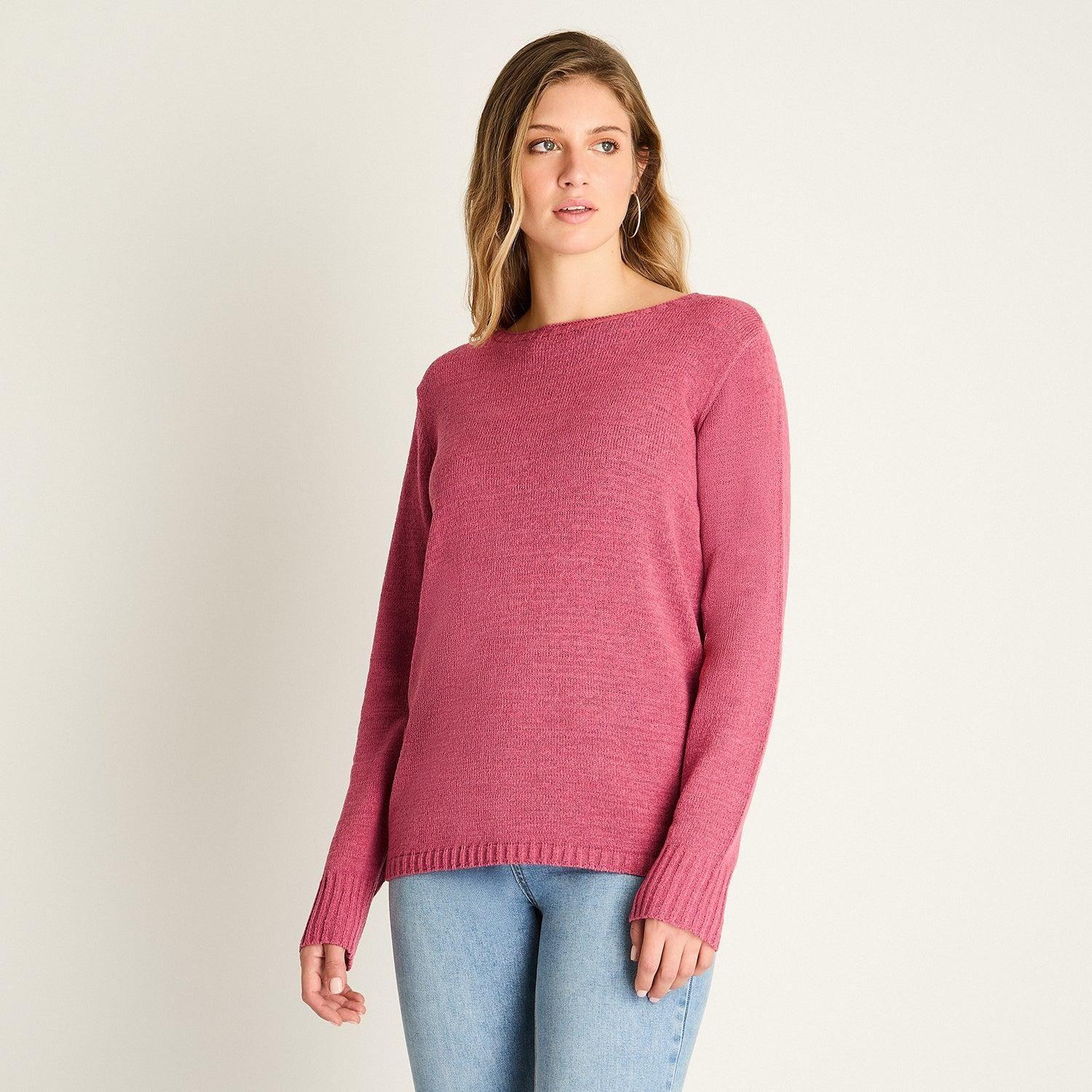 Sweater Magenta Punto Fino-0