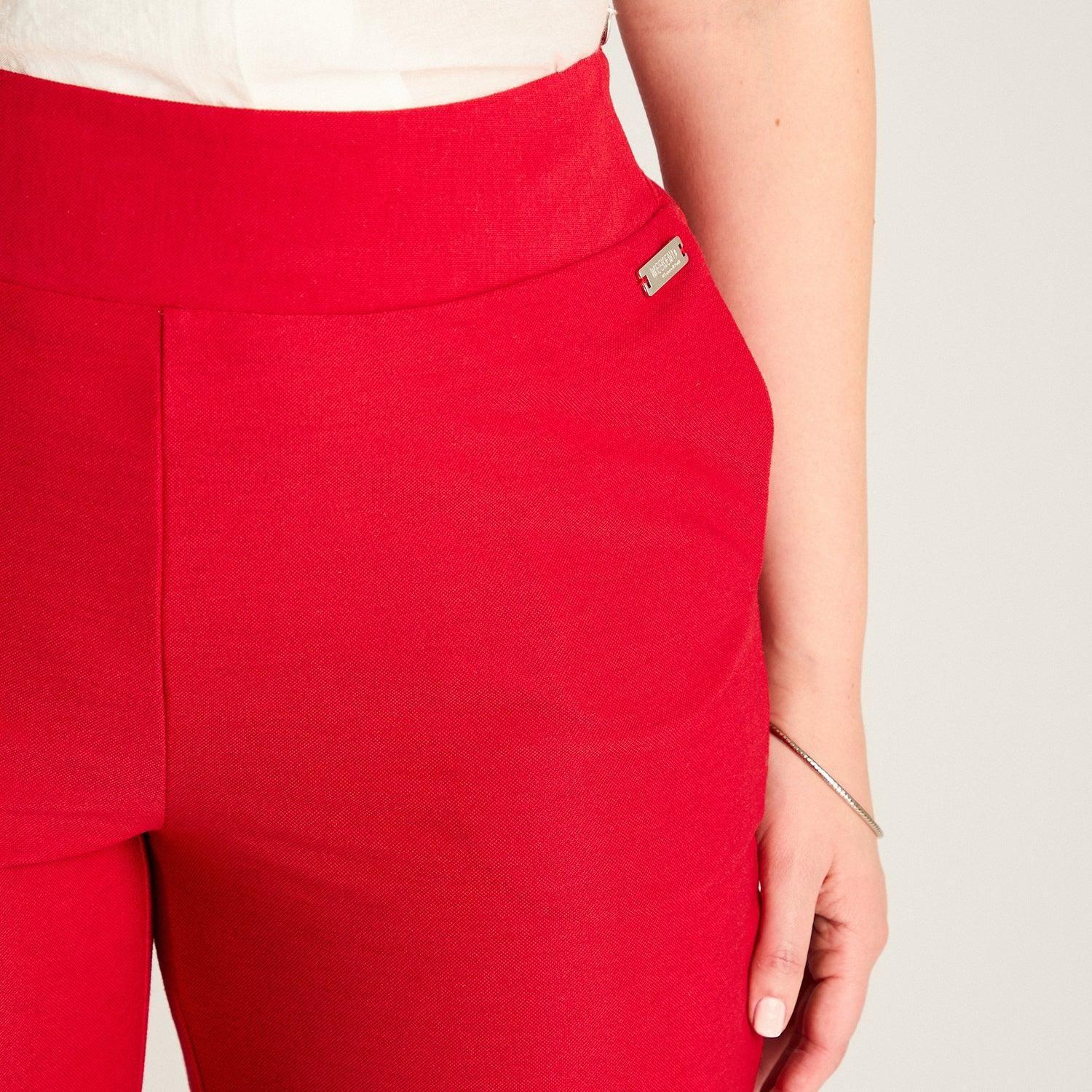 Pantalón Sport Rojo Culotte Elasticidad Media Calce Holgado-2