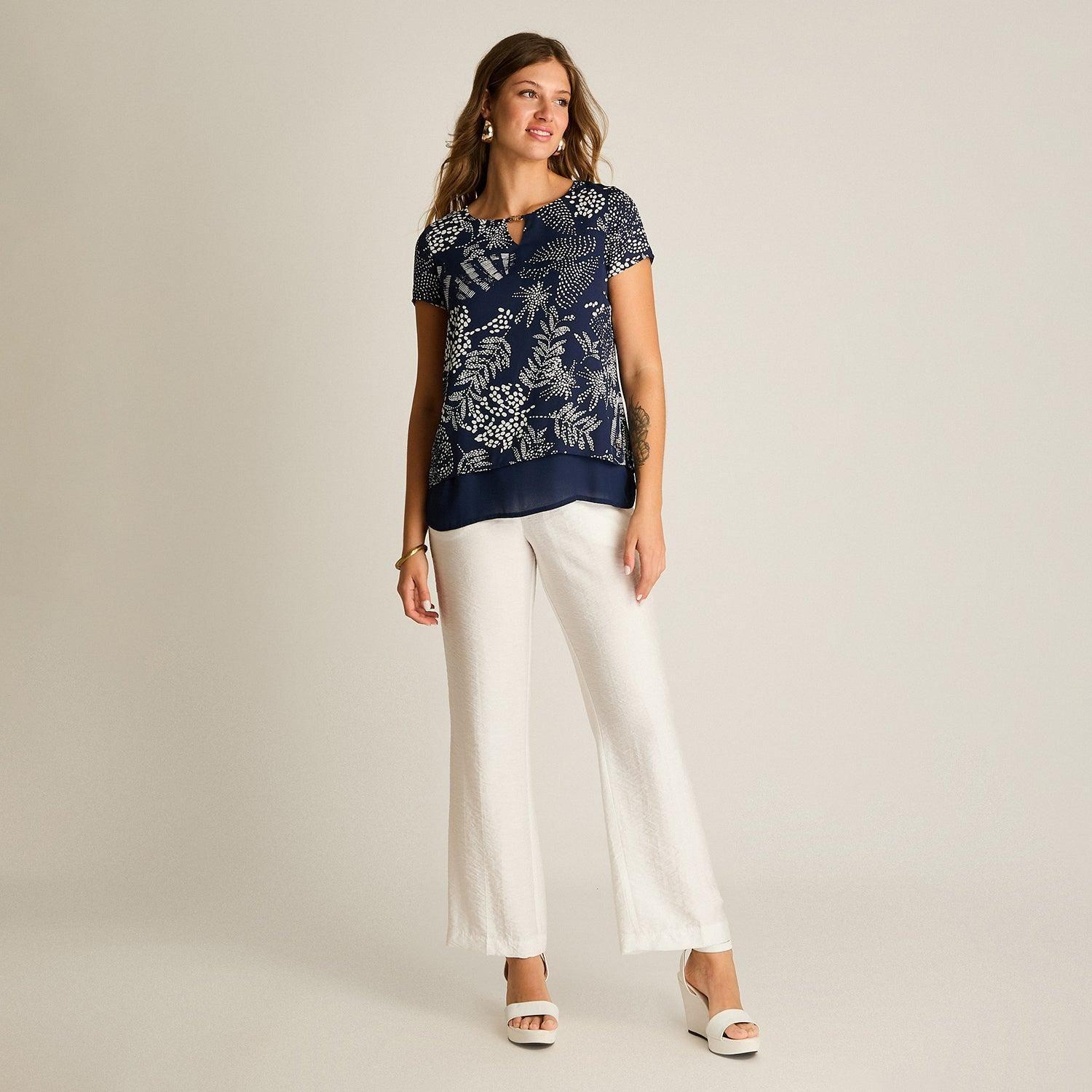 Blusa Azul Manga Corta-3