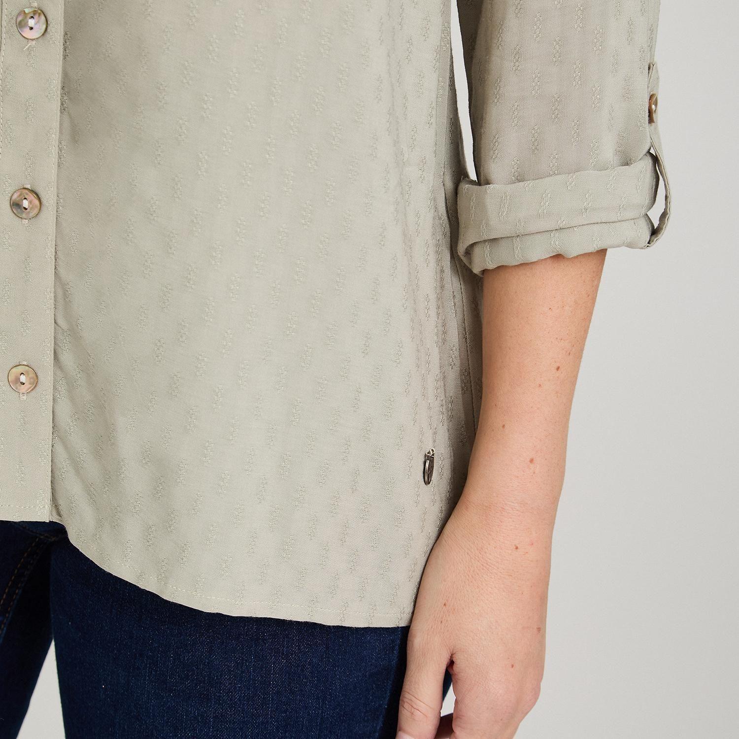 Blusa Escote Mao Manga Roll Up con Textura Verde-2