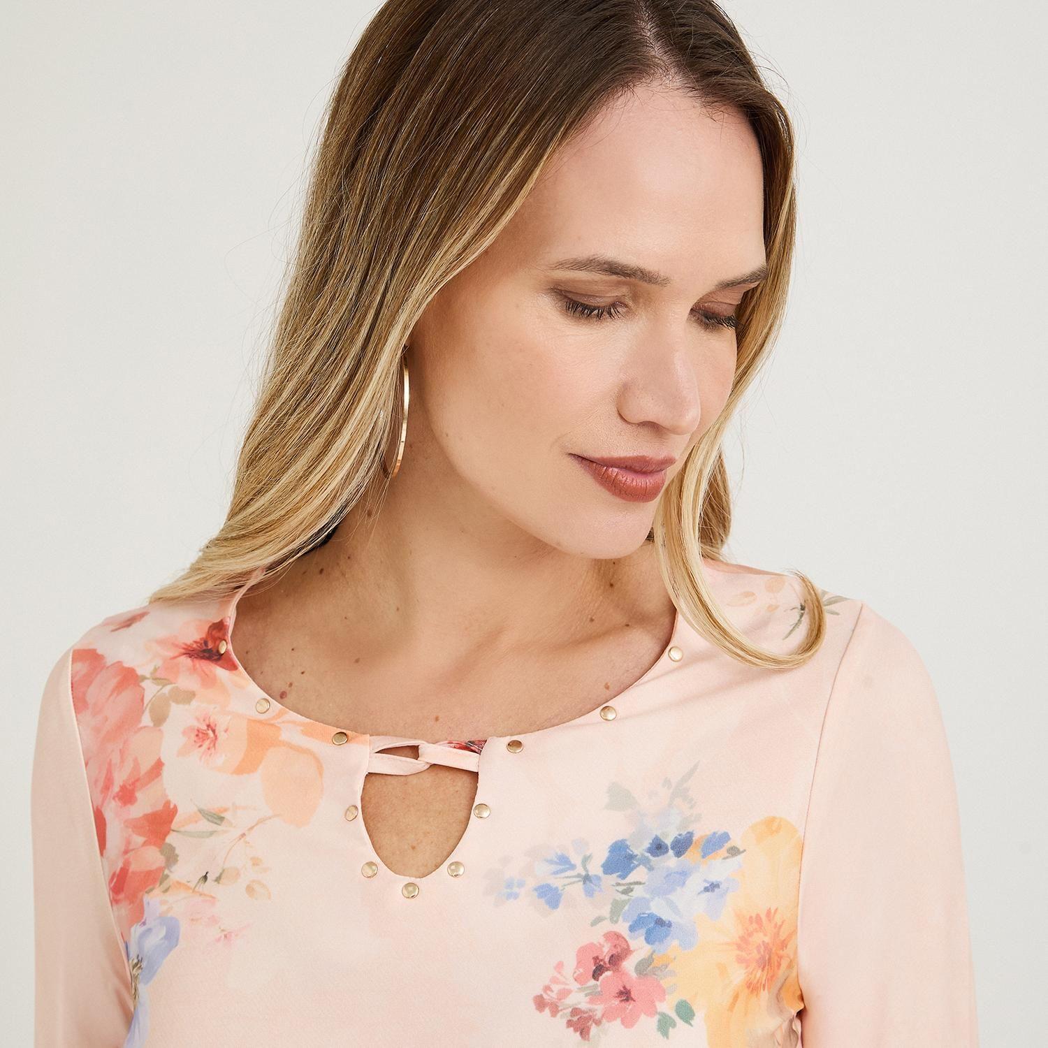 Polera Polyspandex Manga 3/4 Coral-2