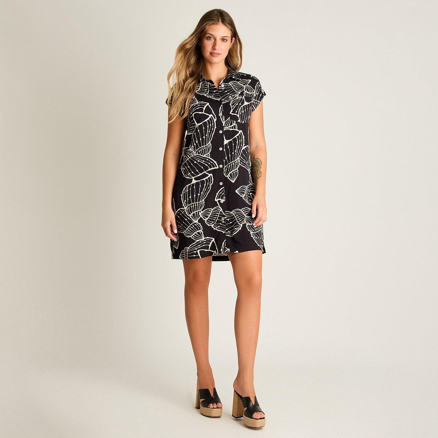 Vestido Corto Negro Elasticidad Media Sin Forro Calce-3