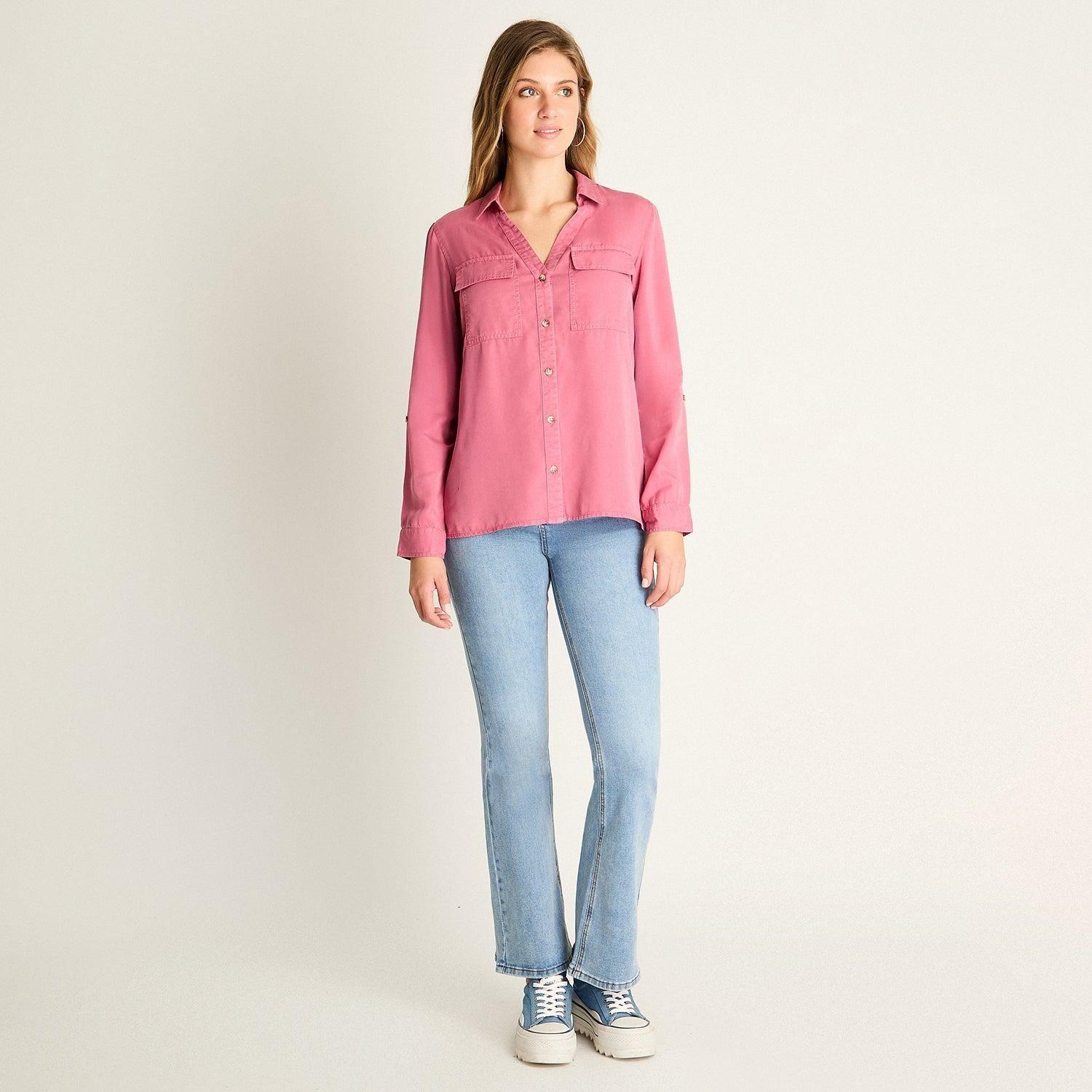Blusa Magenta de Lyocell-3
