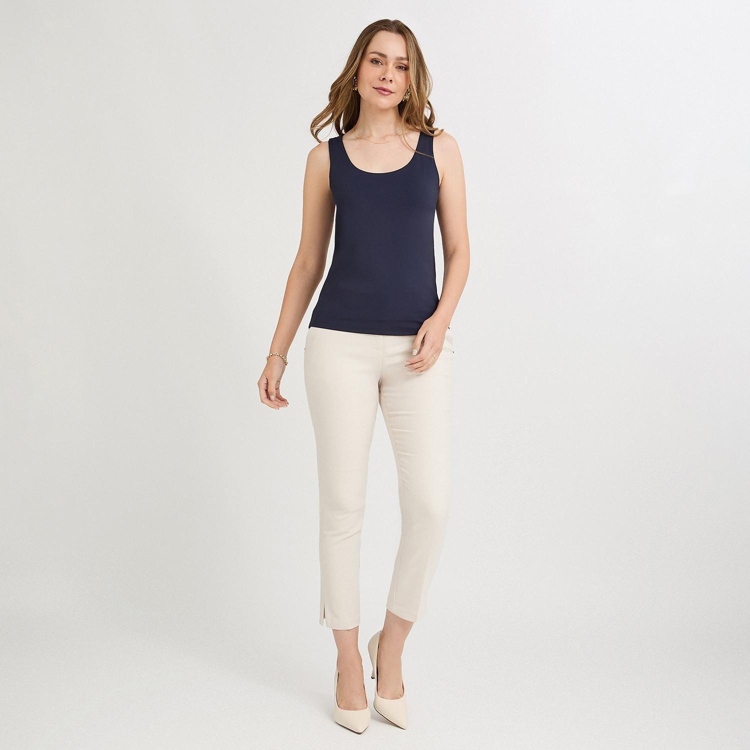Polera Básica sin Mangas Azul-3