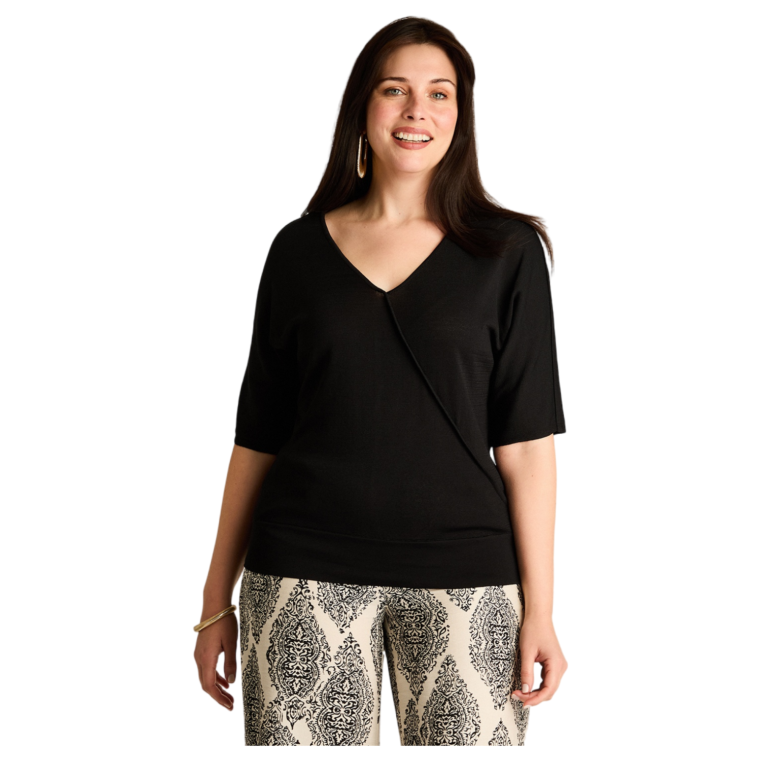 Polera Negro Manga Corta Baja elasticidad Sin Forro Calce Normal-0