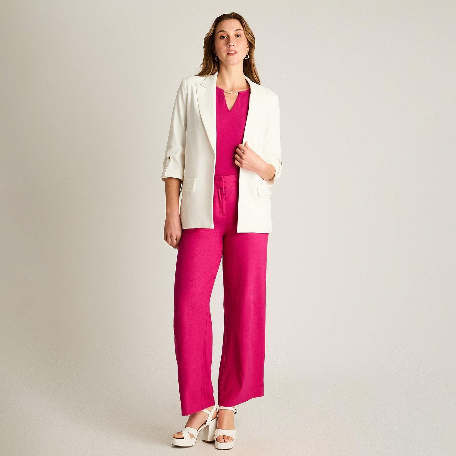 Blazer Crudo Manga 3/4 Con Forro-3