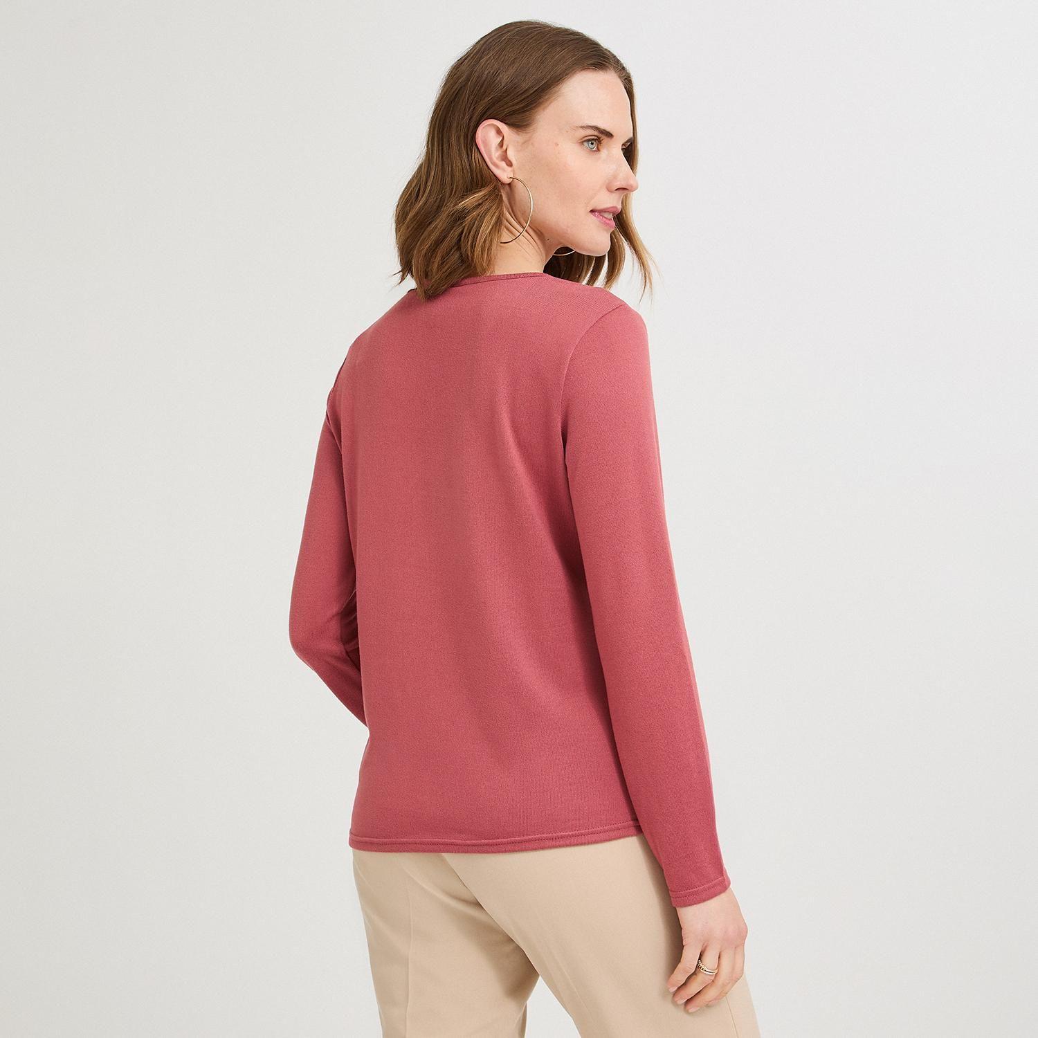 Polera Lanilla Bloques de Color con Strass Rosado-1