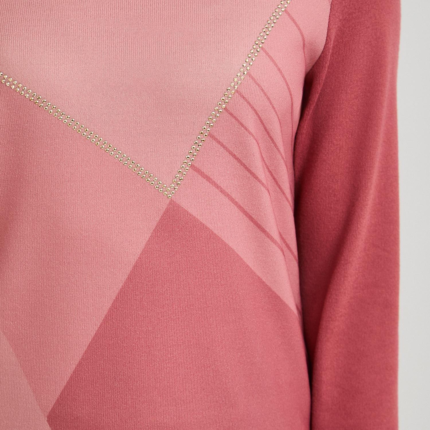 Polera Lanilla Bloques de Color con Strass Rosado-2