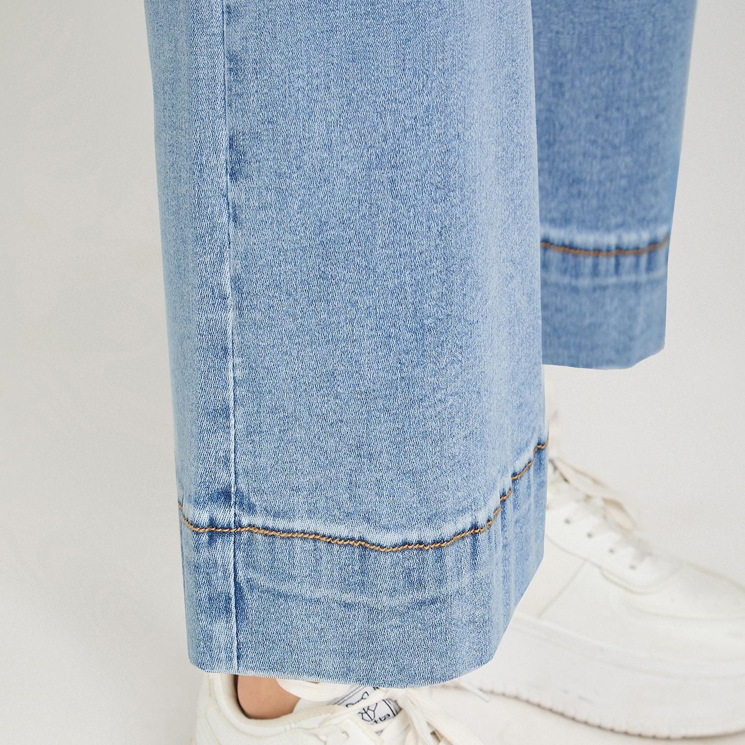 Jeans Culotte un Botón Celeste-2