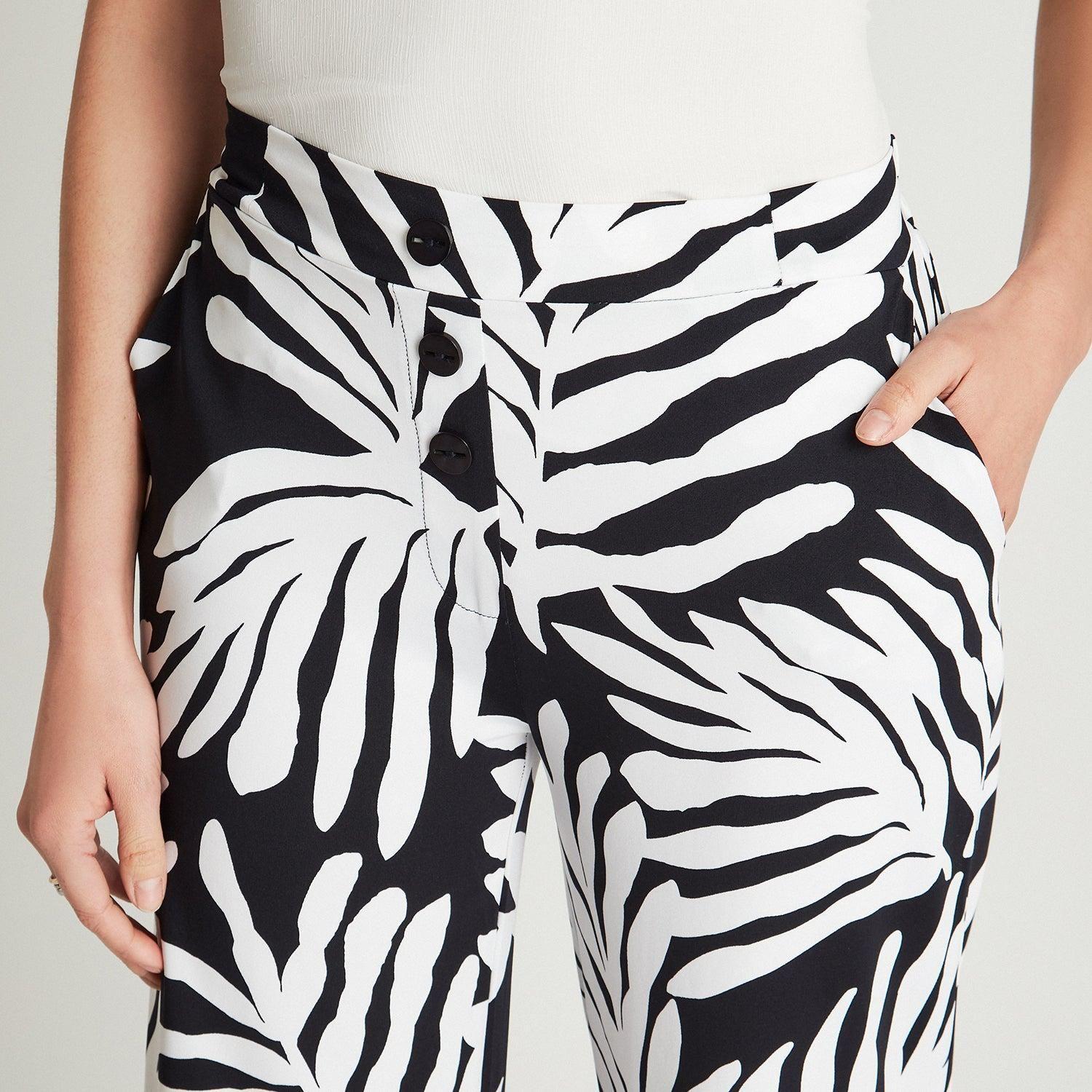 Pantalón Sport Azul Pierna Ancha Estampado Palazzo-2