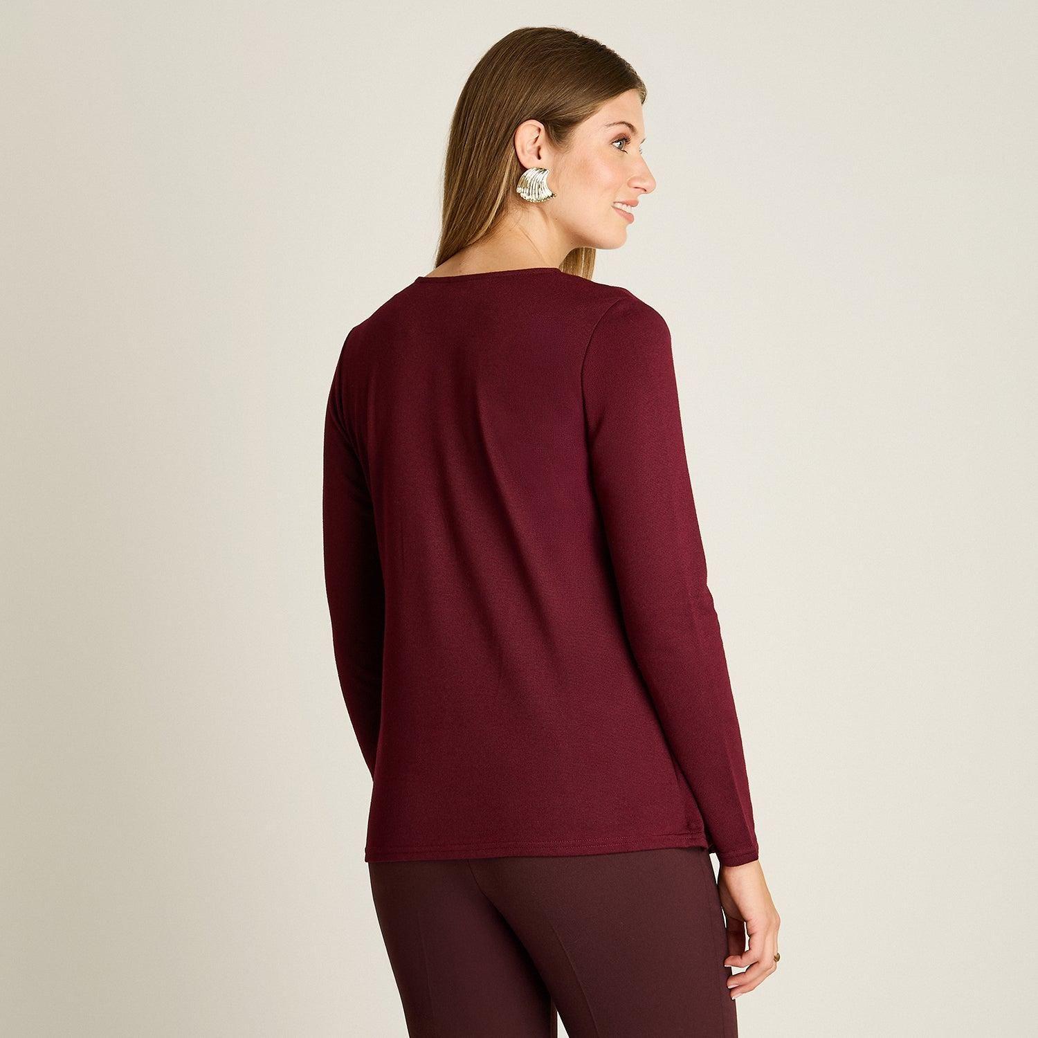 Polera Lanilla Burdeo Twin Set con Tapado-1