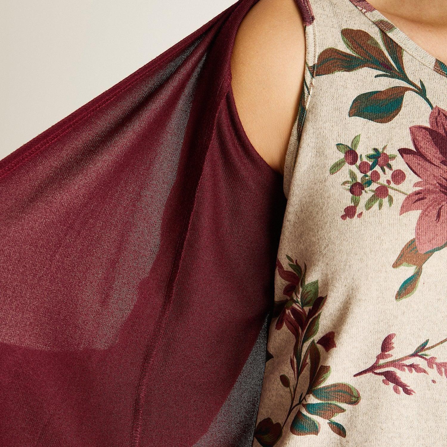 Polera Lanilla Burdeo Twin Set con Tapado-2