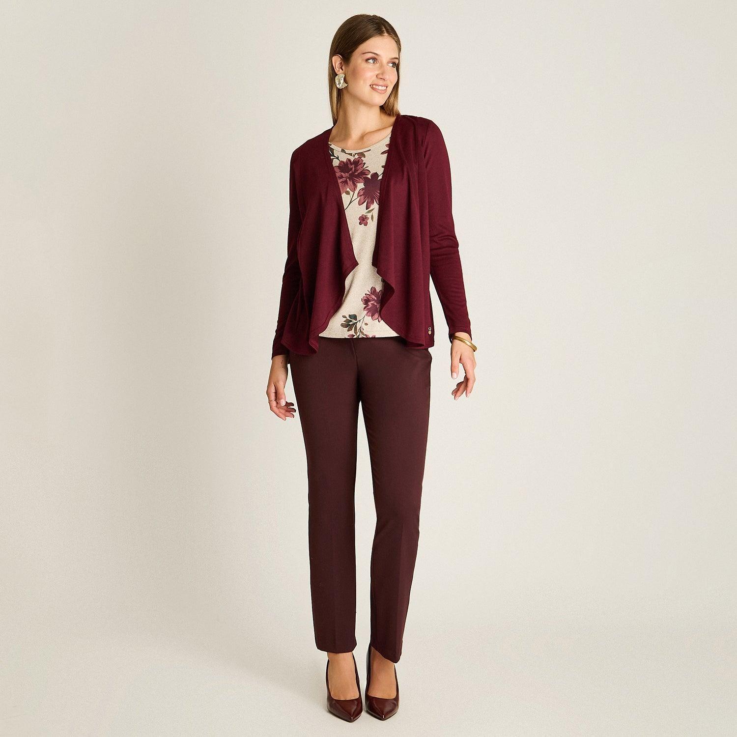 Polera Lanilla Burdeo Twin Set con Tapado-3