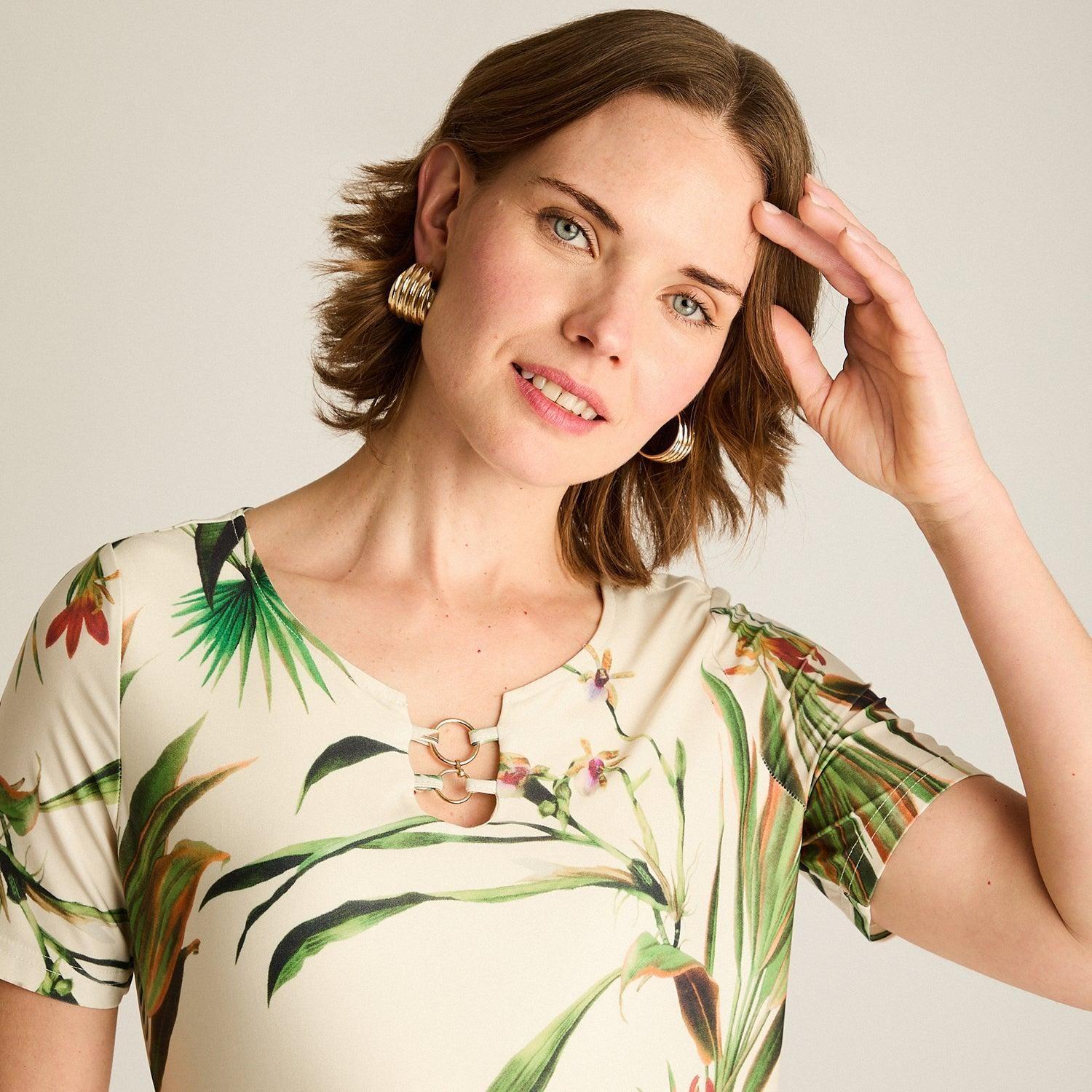 Vestido Corto Verde Tropical-2