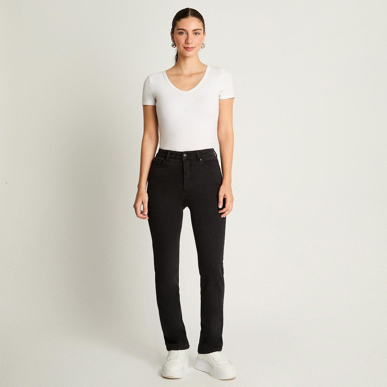 Jeans Recto 5 Bolsillos Negro-3