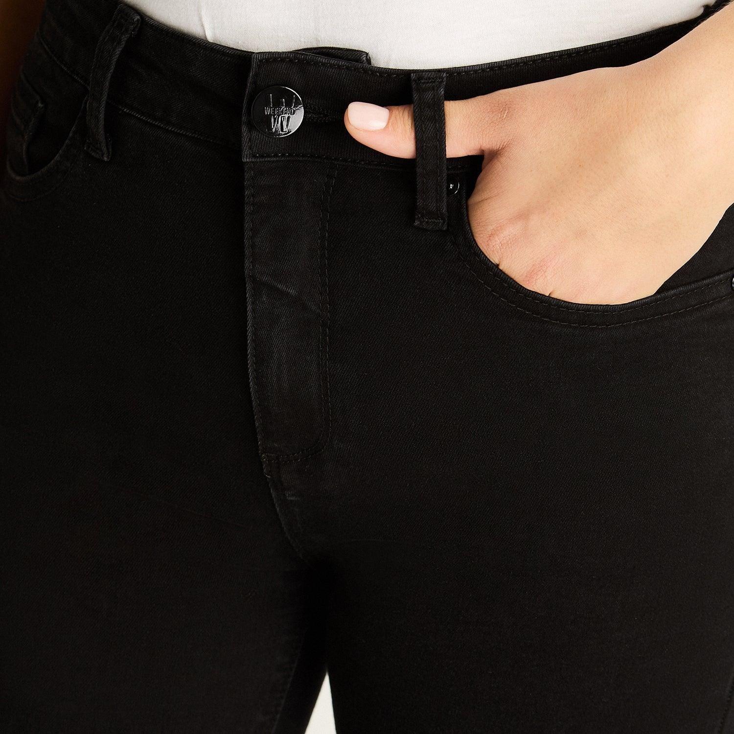 Jeans Recto 5 Bolsillos Tiro Alto Negro-2